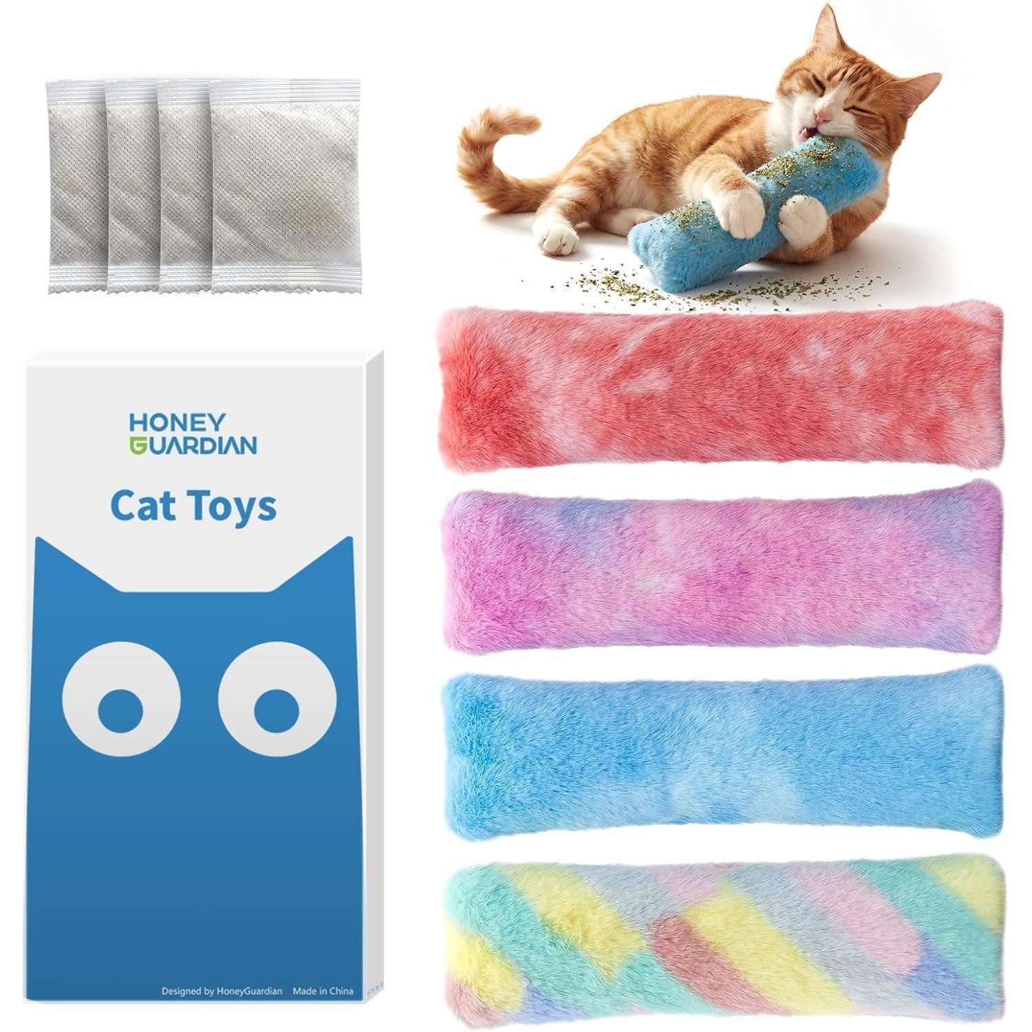 LuxusKollektion Tier-Beschäftigungsspielzeug Katzenspielzeug-Set Katzenminze 4Stück, Textil