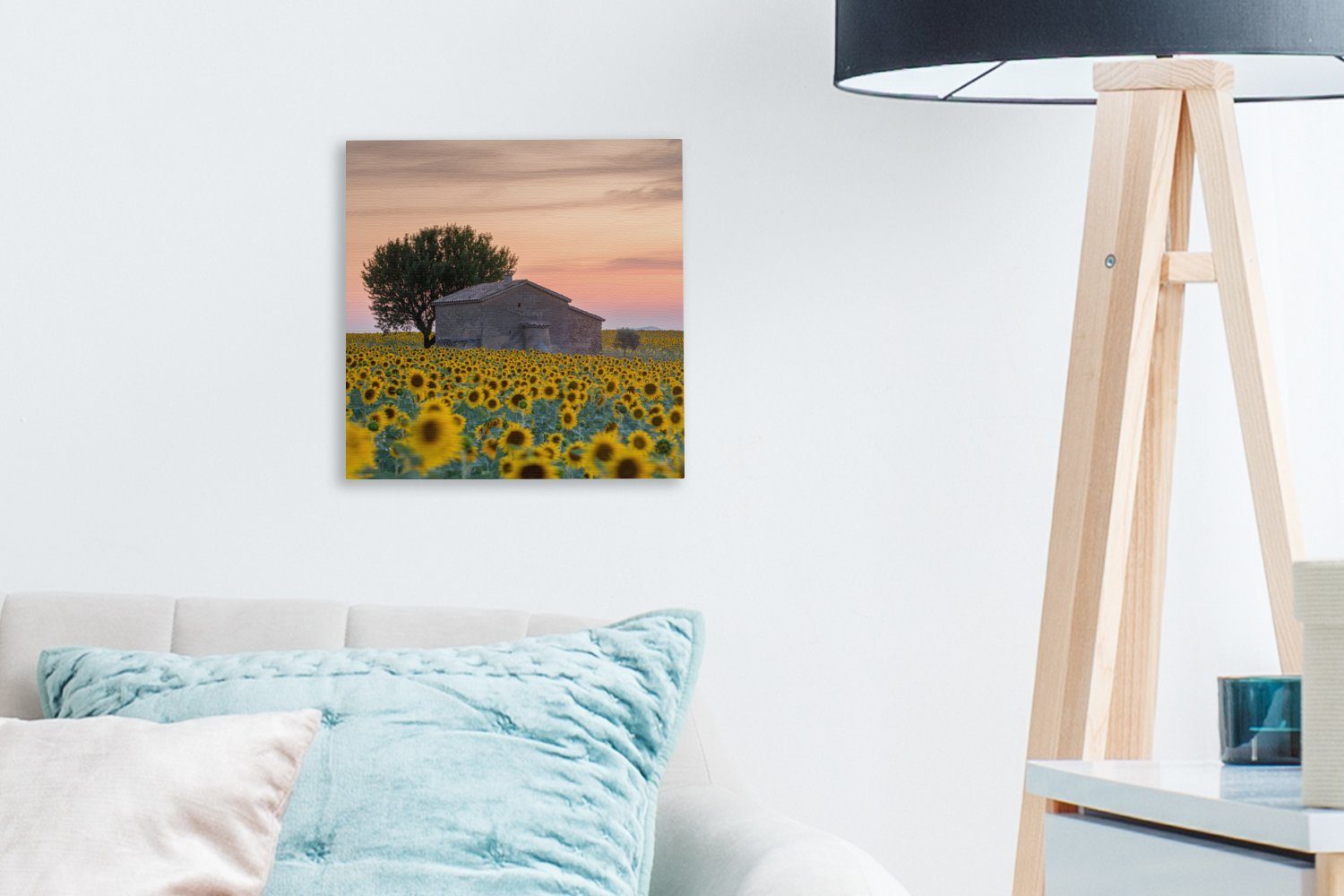 Bilder Scheune, Wohnzimmer Schlafzimmer OneMillionCanvasses® für St), Frankreich Leinwand - Leinwandbild (1 - Sonnenblume