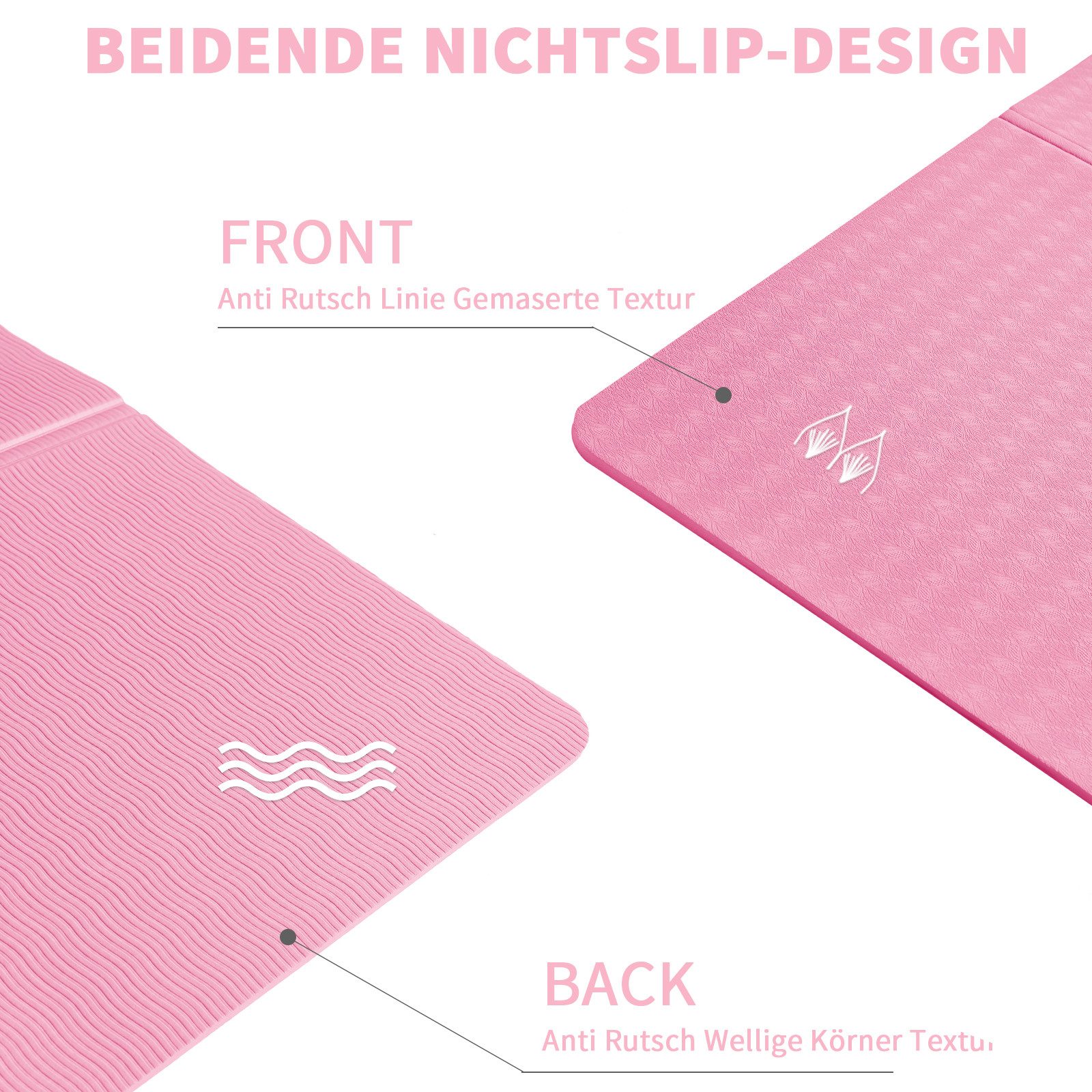 Good Nite Fitnessmatte Fitnessmatte Faltbare rutschfest tragbar Yogamatte leicht, Klappbar, 183 x 61 x 0,6 cm (L x B x H)