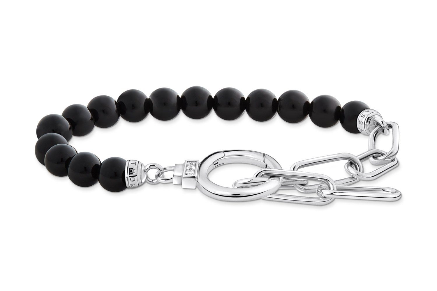 Thomas Sabo Gliederarmband Mit Ringverschluss & Weißen Zirkonia-Steinen – 925 Sterlingsilber, 19 Cm