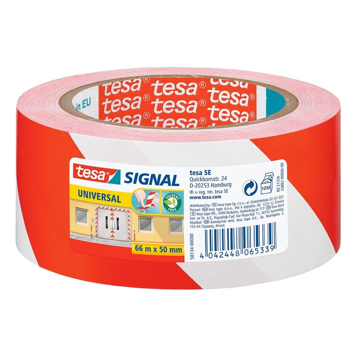 tesa Klebeband Signal PREMIUM 50 mm/ 66 m, Markierungsband / Warnklebeband
