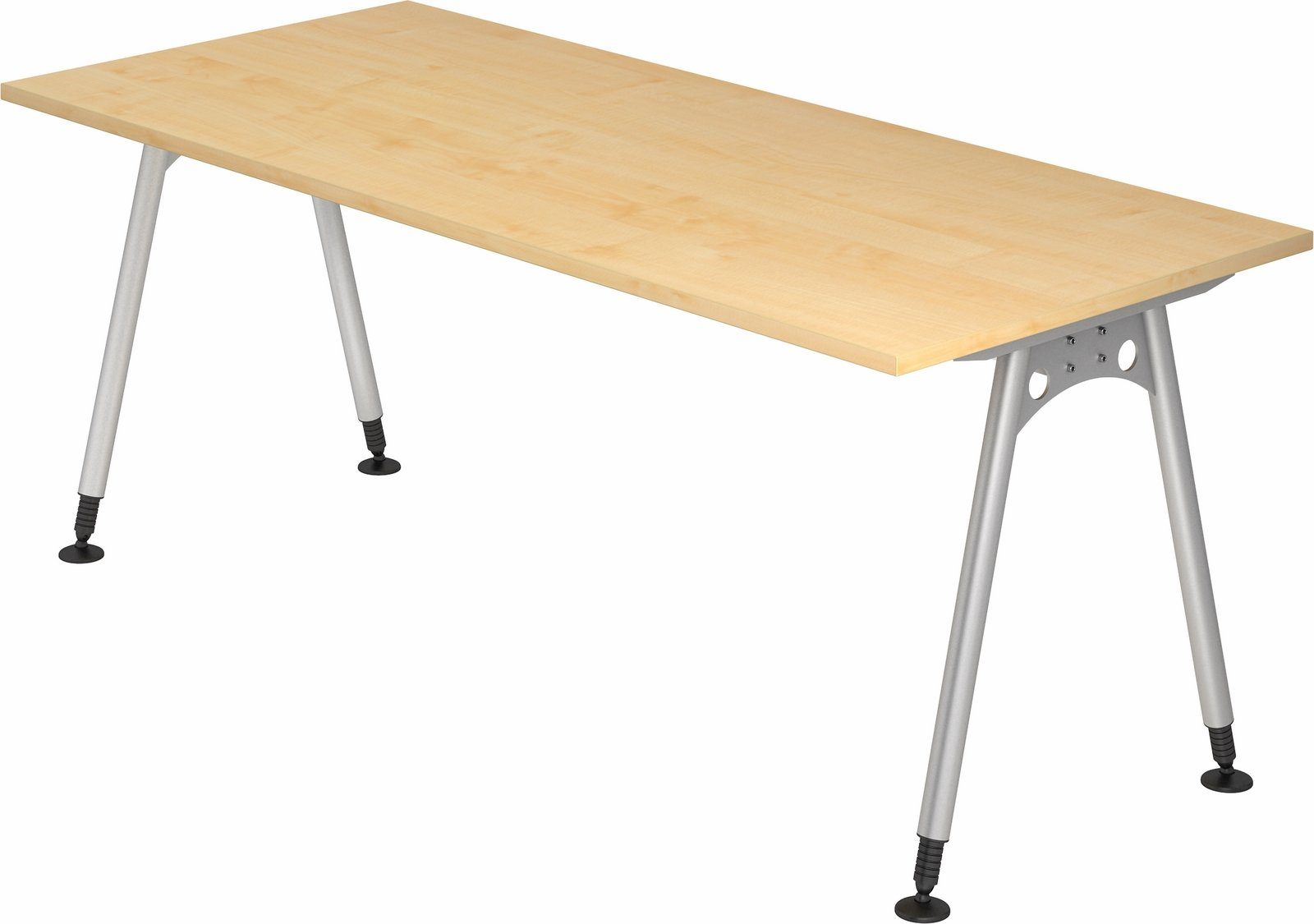 bümö Schreibtisch Ahorn - Serie-A, 80 Dekor: Rechteck: 160 Schreibtisch x cm