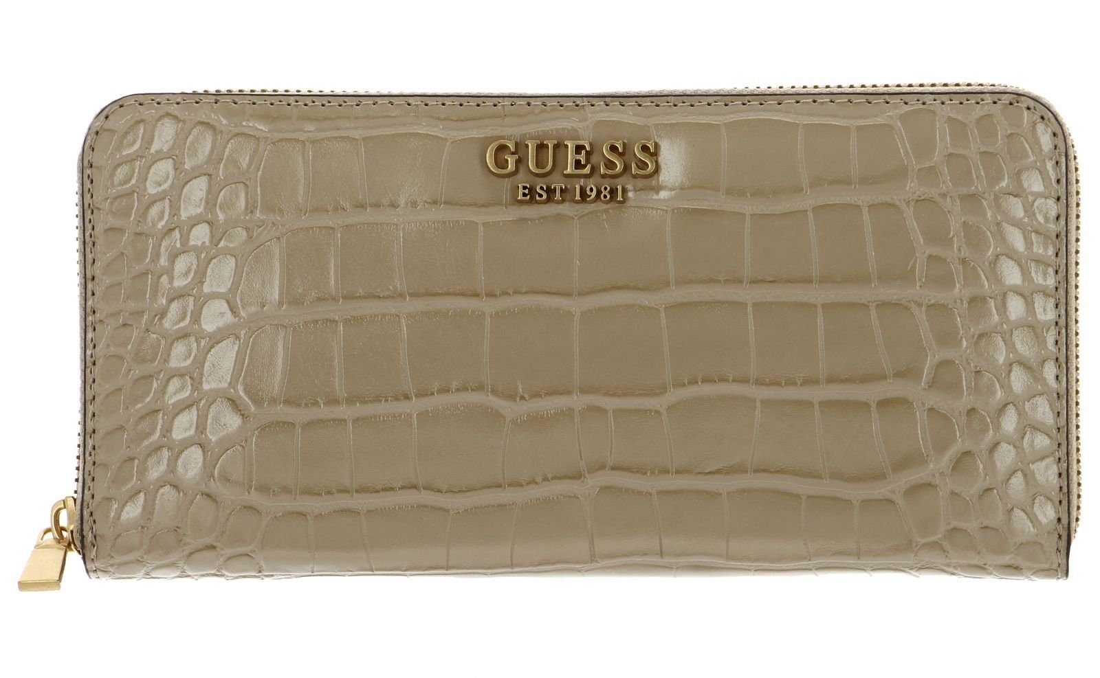 Guess Geldbörse 'Laurel Slg Large Zip A' taupe