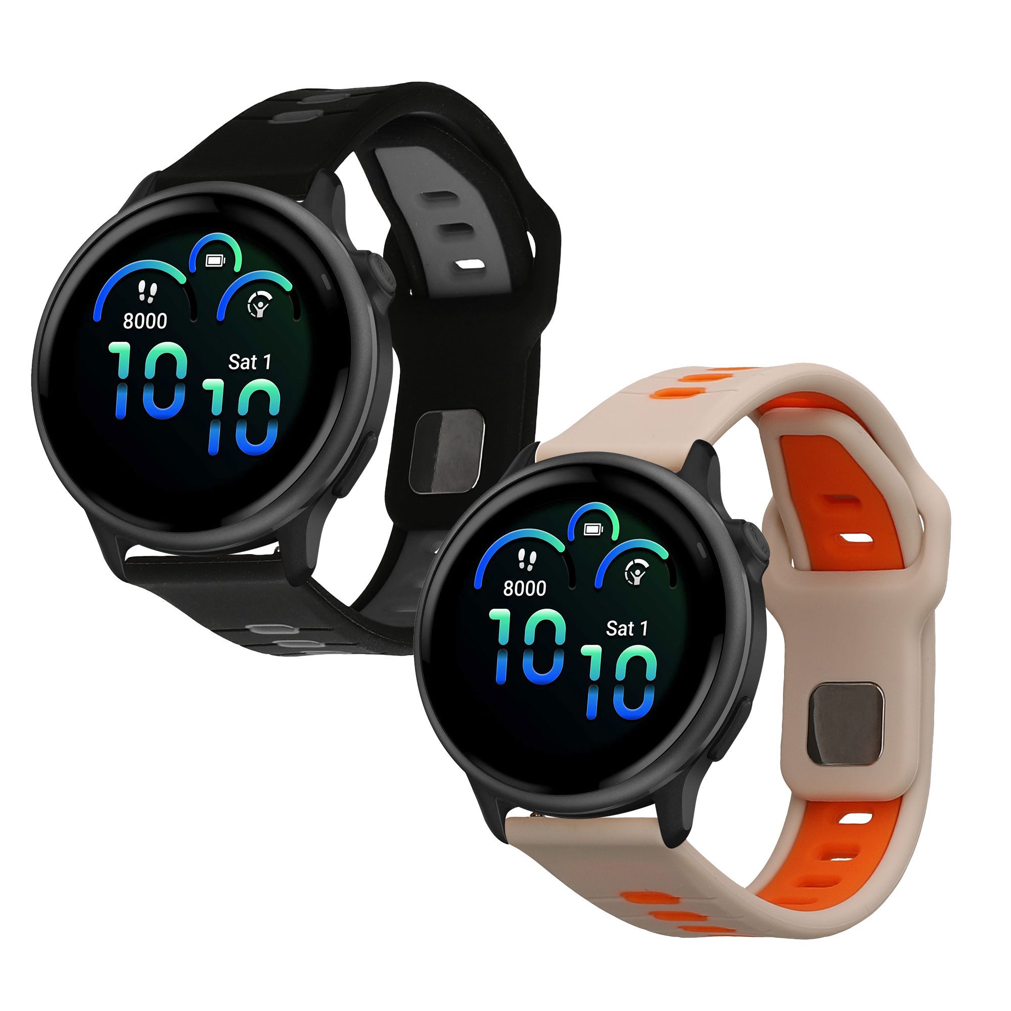 kwmobile Smartwatch-Armband 2x Uhrenarmband für Garmin vivoactive 6 / vivomove Trend / Forerunner, Fitnesstracker Band Set aus TPU Silikon - Ersatzarmband Smartwatch