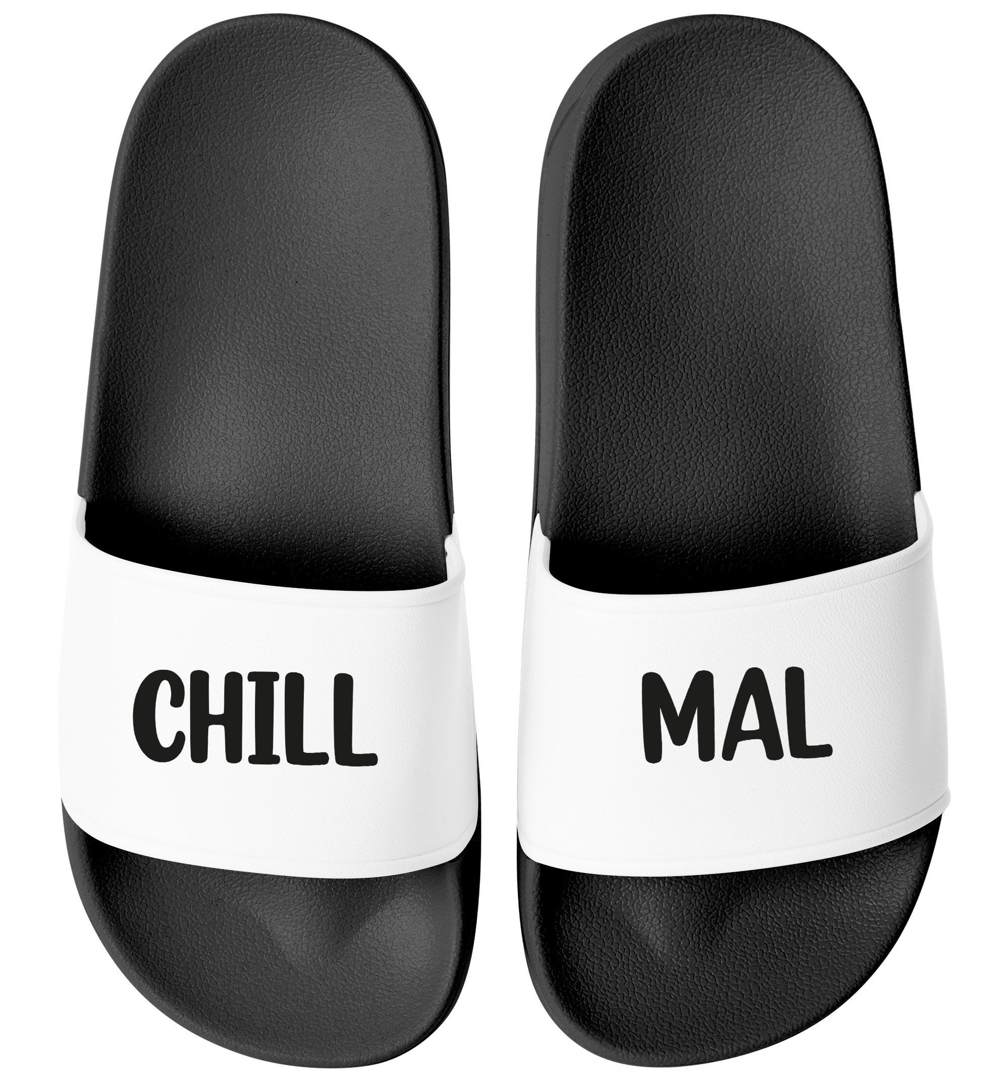 MoonWorks Badeschlappen mit Spruch Lustig Chill günstig online kaufen
