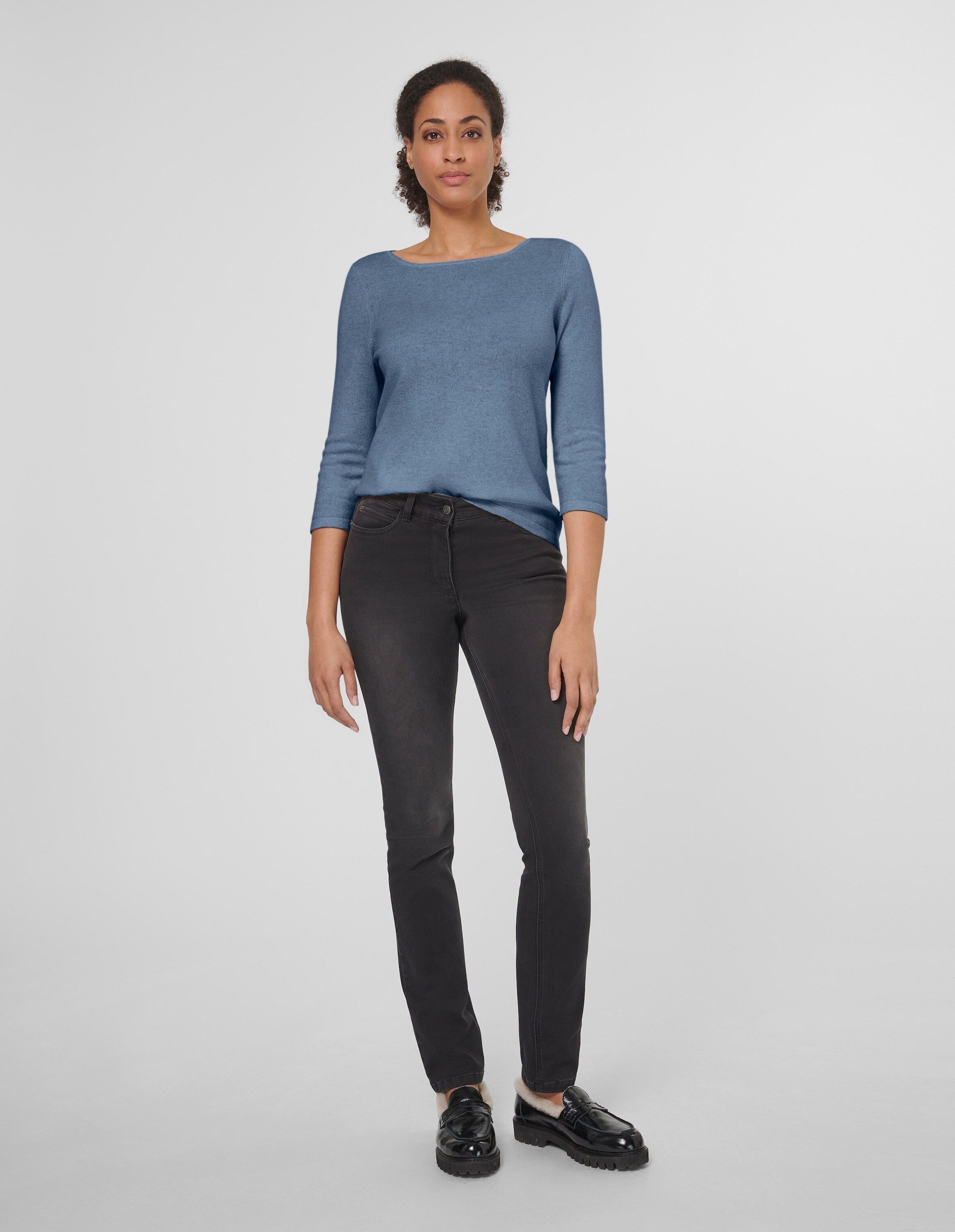 Strickpullover Kaschmirpullover mit U-Boot-Ausschnitt
