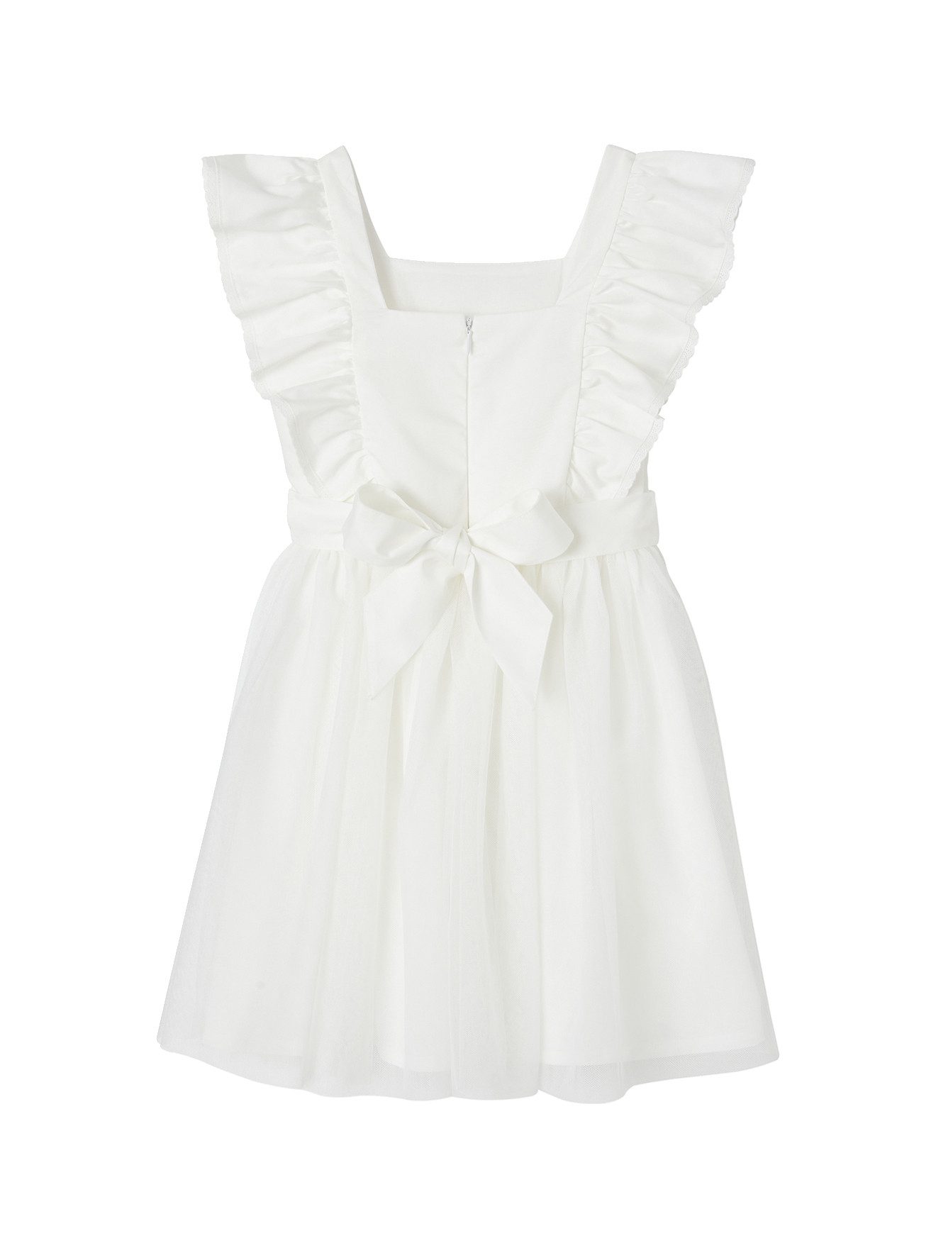vertbaudet Minikleid Festliches Mädchen Volantkleid, Musselin & Tüll