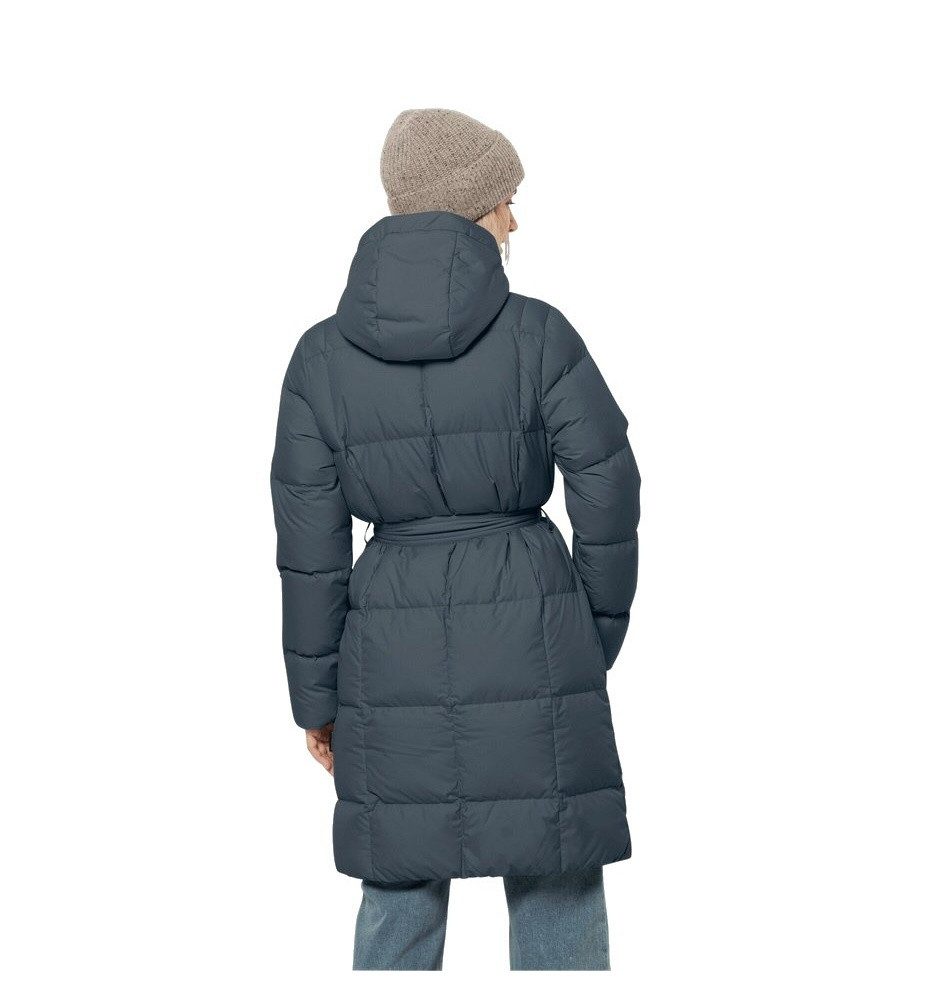 Jack Wolfskin Daunenmantel Frozen Lake Coat (winddicht, wasserabweisend) dunkelblau Damen
