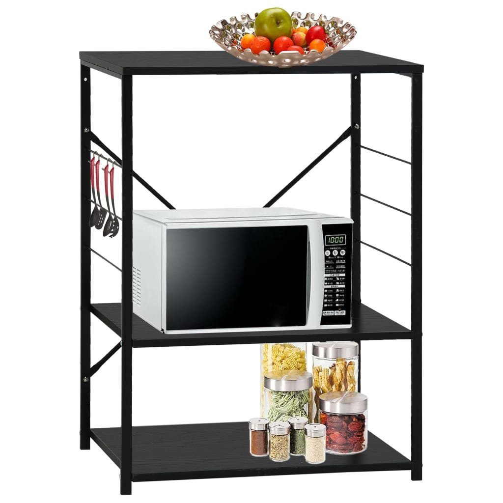 vidaXL Küchenregal Mikrowellenregal Schwarz 60×39,6×79,5 cm Holzwerkstoff, 1-tlg. – Bild 2 von 5