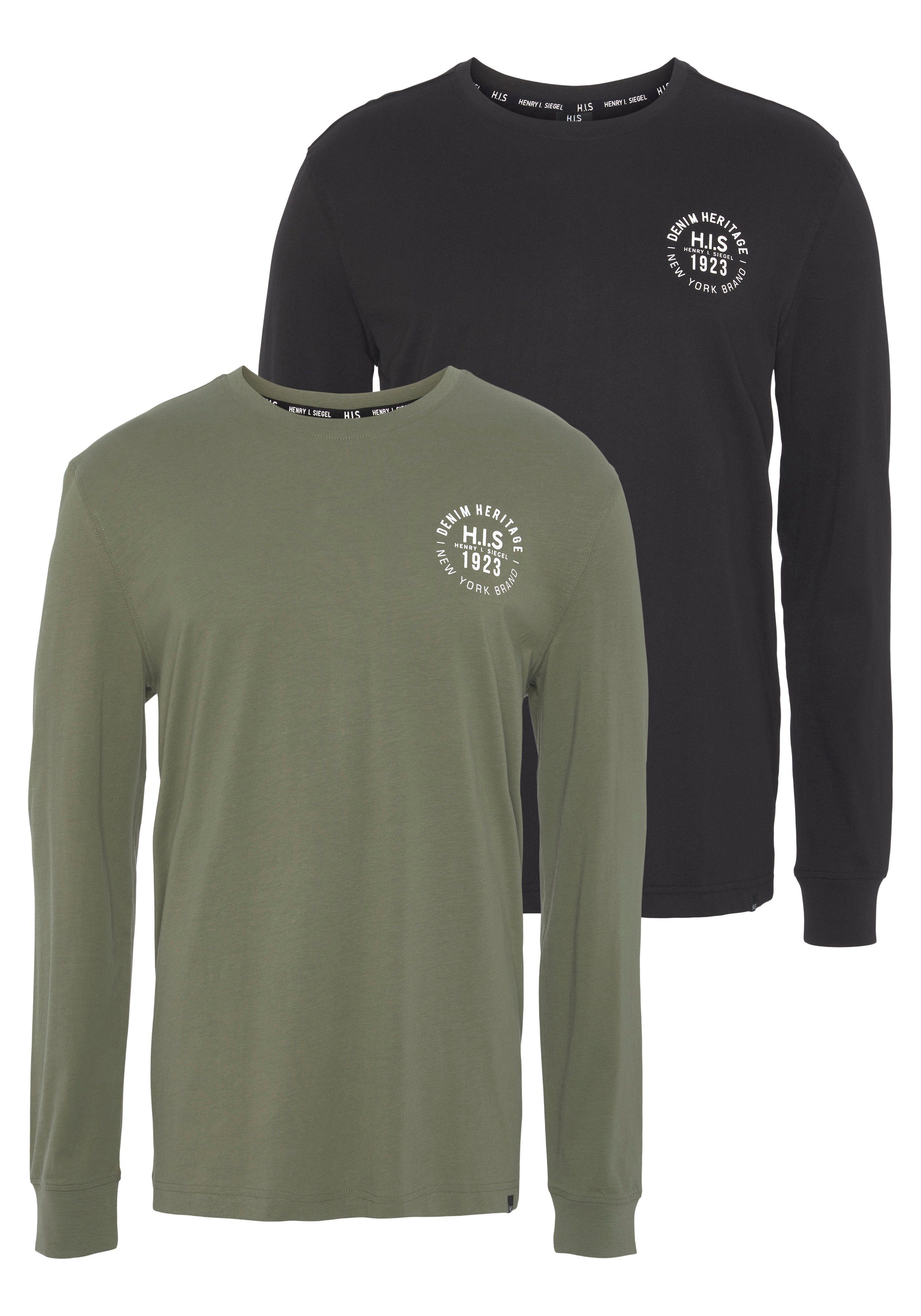 H.I.S Langarmshirt (Packung, 2-tlg., 2er-Pack) Langarm, günstig online kaufen