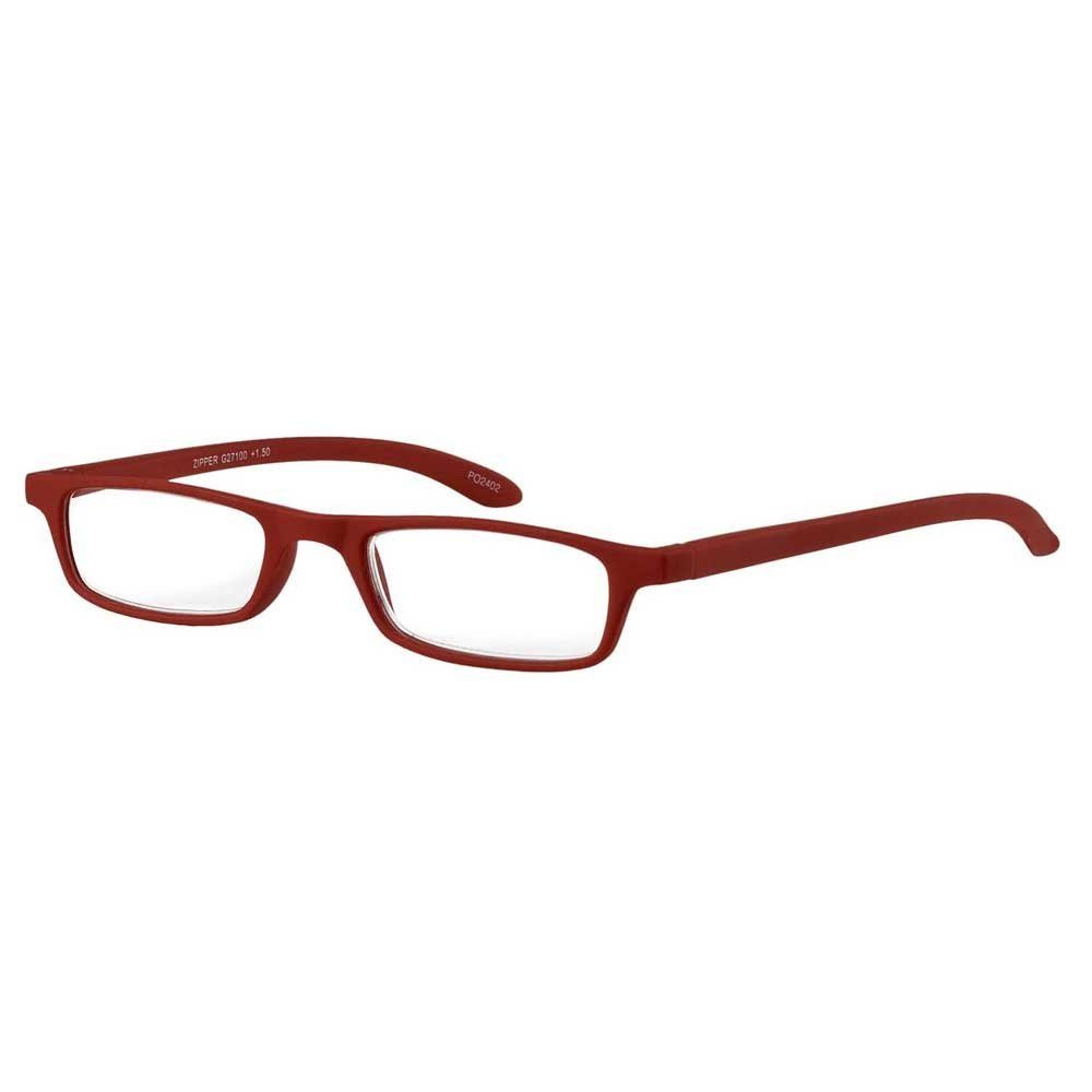 I Need You Lesebrille Stilvolle Zipper Rot (1,0 dpt)