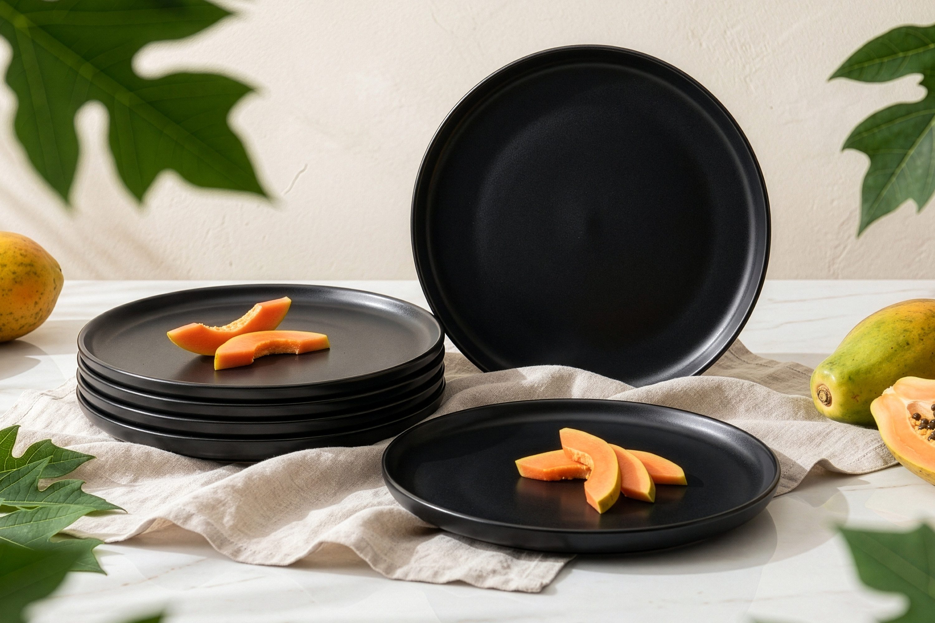 KONSIMO® Teller-Set VICTO Tafelservice hergestellt in der EU (6-tlg), 6 Personen, Steingut, spülmaschinengeeignet, mikrowellengeeignet, 6x Dessertteller