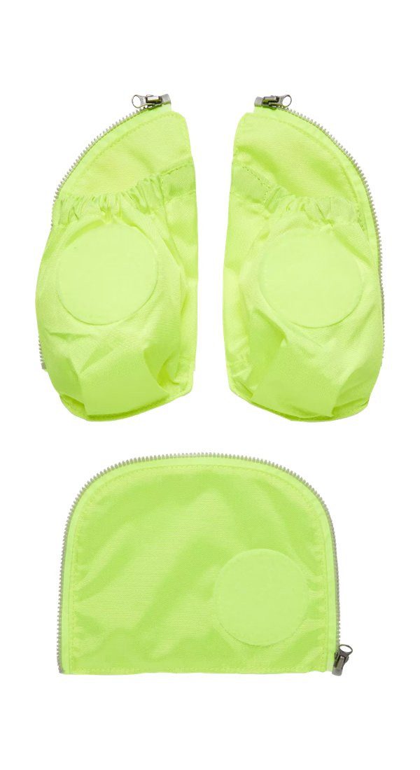 ergobag Schulranzen pack Seitentaschen Zip Set (3-tlg), reflektierend
