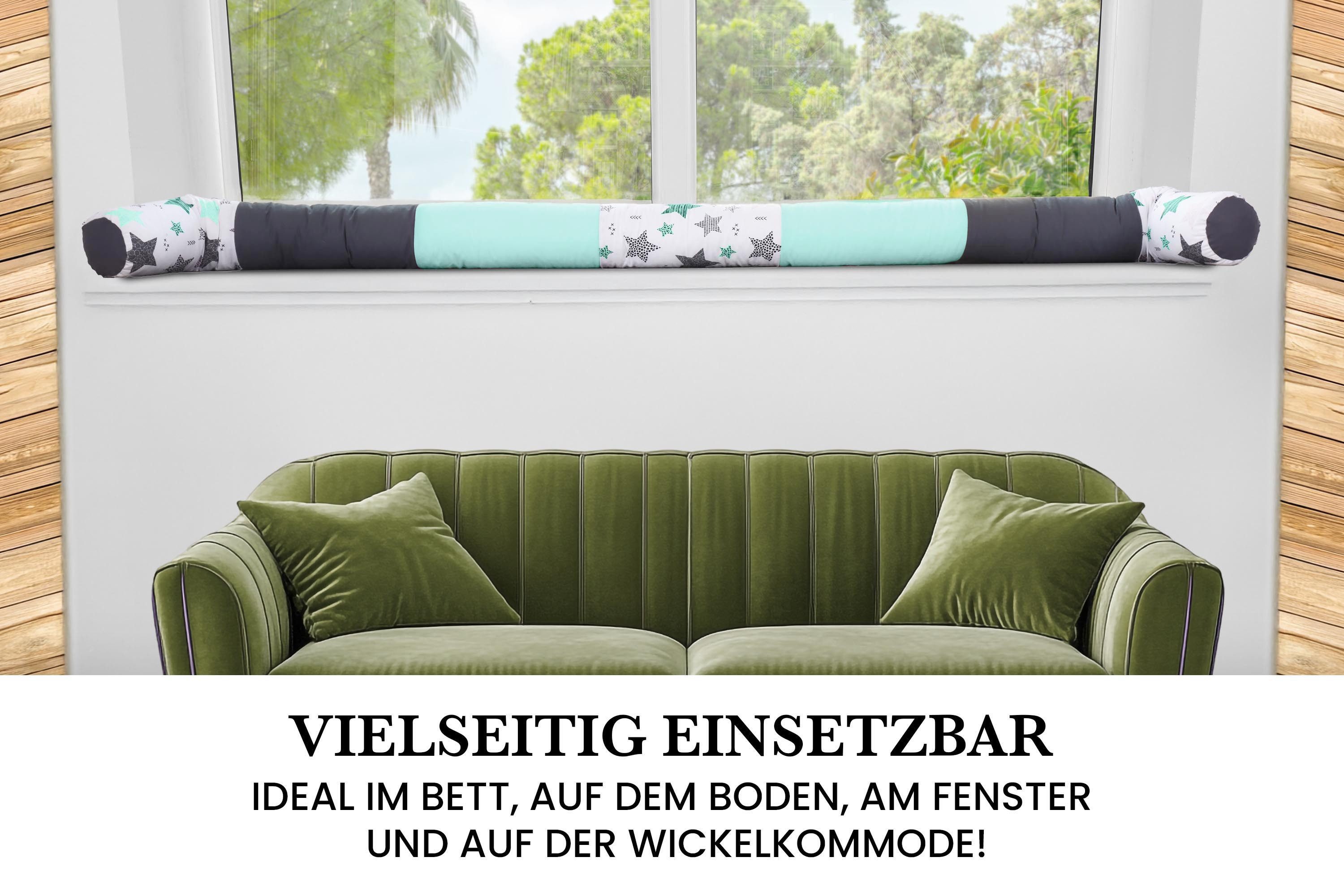 Amilian Nestchenschlange Bettschlange 210cm - Seitenschläferkissen - Nestschlangen, gepolstert, flexibel einsetzbar, pflegeleicht, Made in EU – Bild 5 von 5