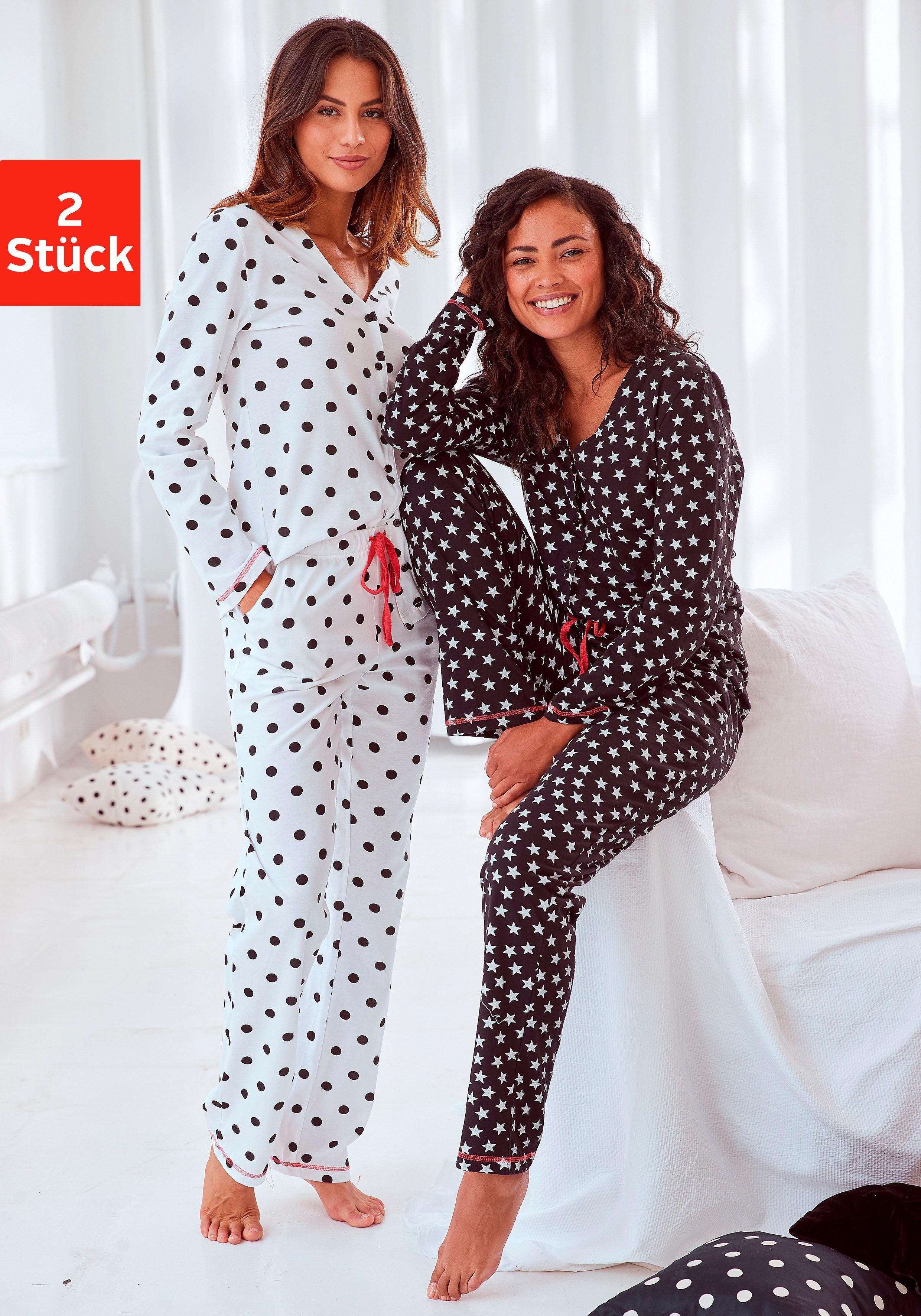 Vivance Dreams Pyjama (4 tlg., 2 günstig online kaufen