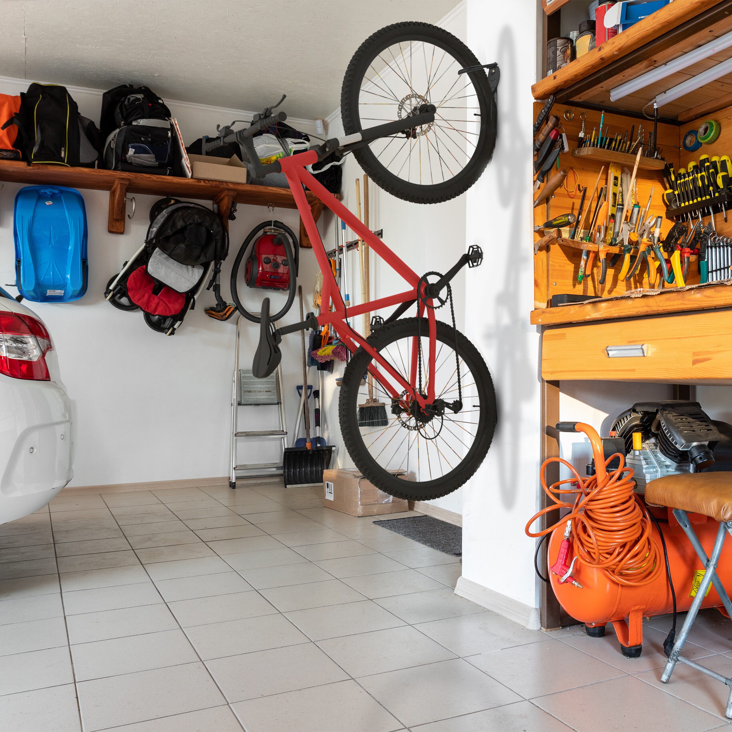 relaxdays bicycle wall mount, bicycle wall holder, 2-pack