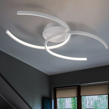 etc-shop LED Deckenleuchte, LED-Leuchtmittel fest verbaut, Warmweiß, LED Ring Design Decken Lampe titan Wohn Ess Zimmer Beleuchtung Flur