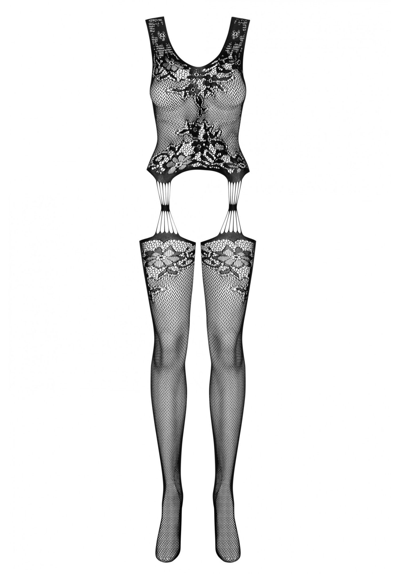 Bodystocking-Ouvert Straps-Look Bodystocking ouvert - schwarz