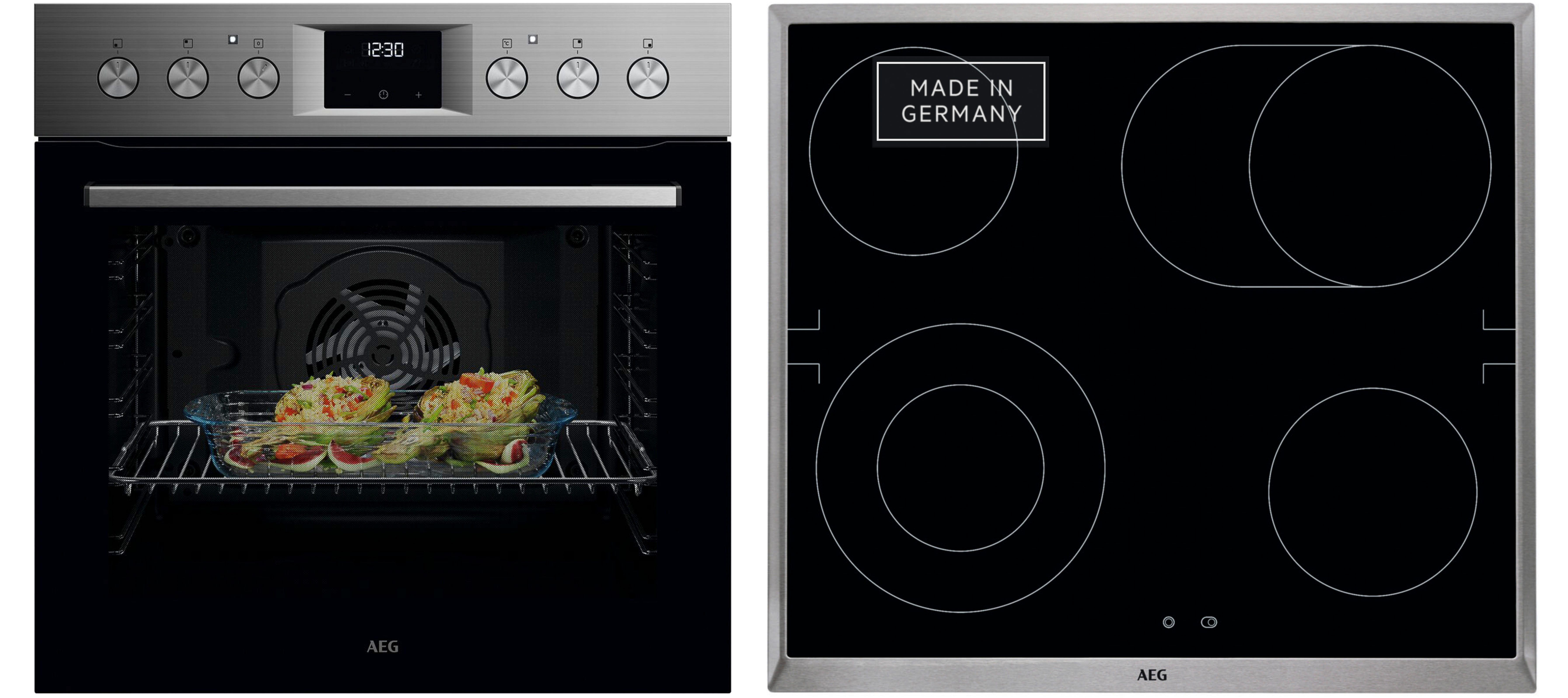 AEG Elektro-Herd-Set Serie 5000 OO11HSM, Aqua Clean, Gleichmäßiges Garen auf 3 Ebenen - ideal für Mehrblech‑Backen