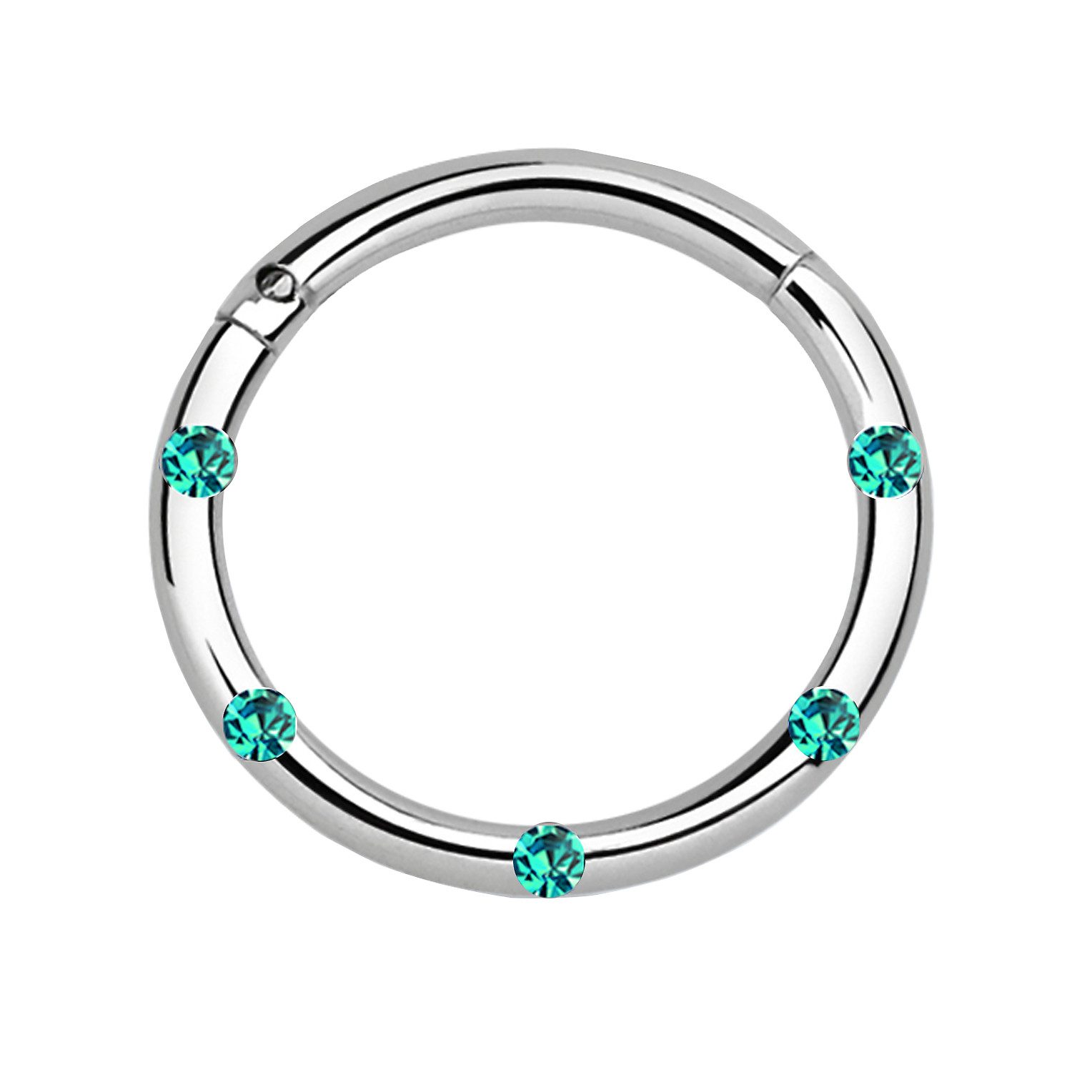 Taffstyle Nasenpiercing Septum Piercing Kritsallen besetzt Silber Türkis (B günstig online kaufen