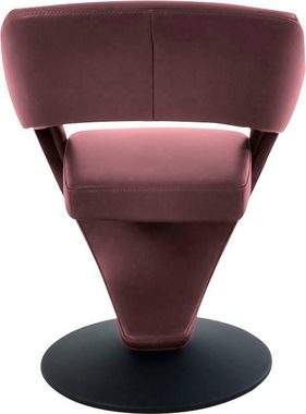K+W Komfort & Wohnen Drehstuhl Kansas, Design Leder-Drehsessel mit hohem Sitzkomfort, Drehteller in schwarz