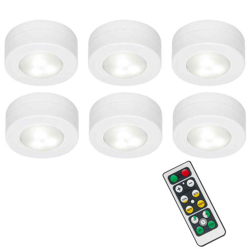 Briloner Leuchten LED Unterbauleuchte 2632-066, Dimmfunktion, LED fest verbaut, Neutralweiß, weiß, Dimmfunktion, neutralweiß, in Stufen dimmbar, mit Batterien