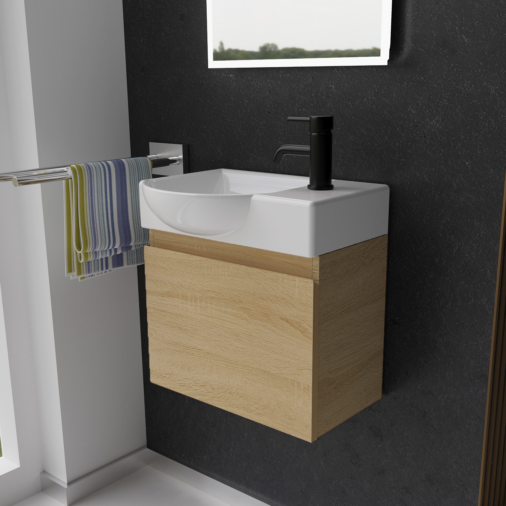 Alpenberger Badmöbel-Set - Gäste WC Waschbecken günstig online kaufen