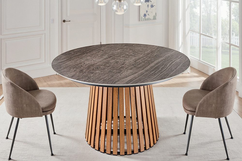 riess-ambiente Esstisch VALHALLA WOOD Ø115cm grau günstig online kaufen