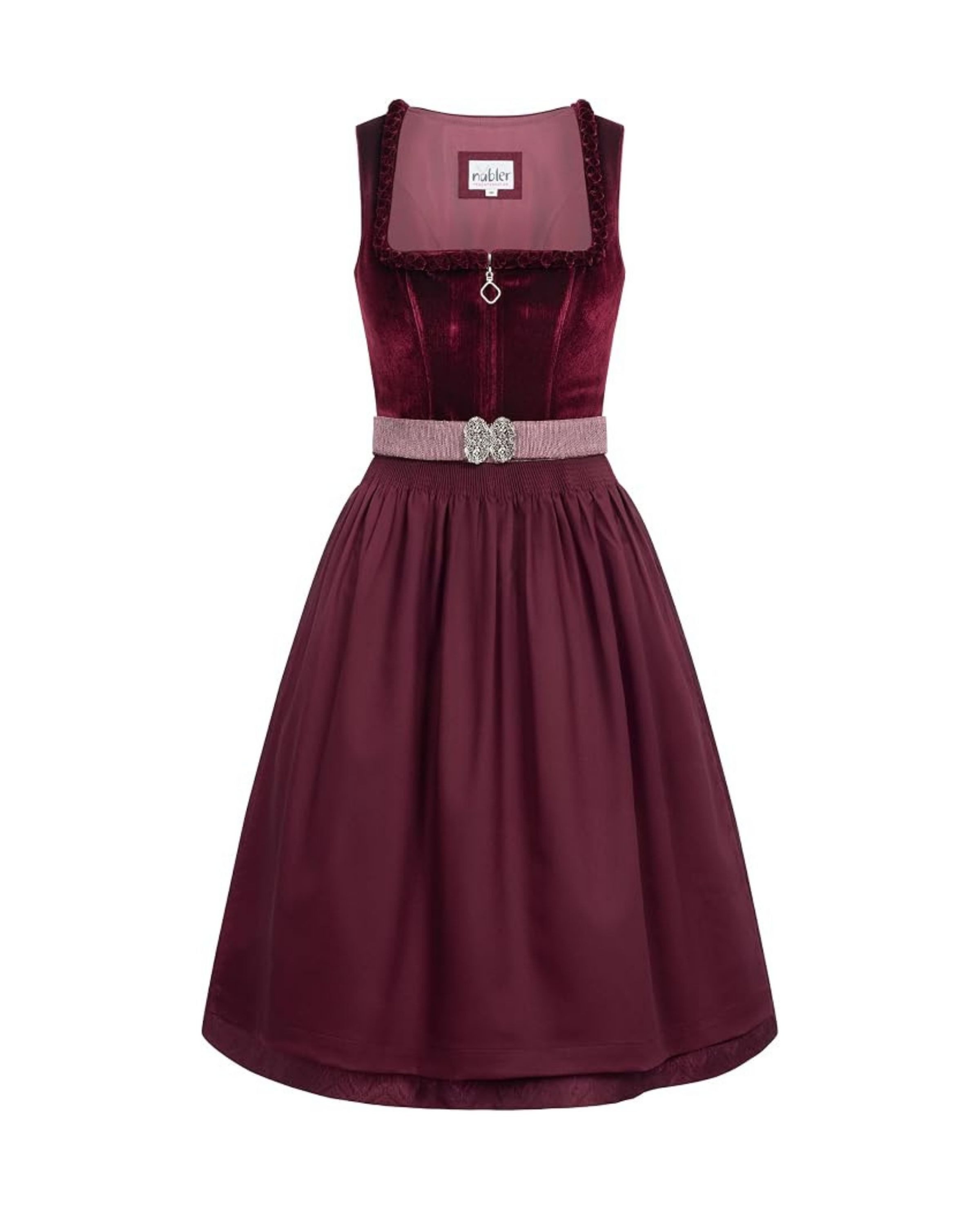Nübler Trachtenkleid Midi Dirndl Kalere in Beere von Nübler - Rocklänge 60 cm
