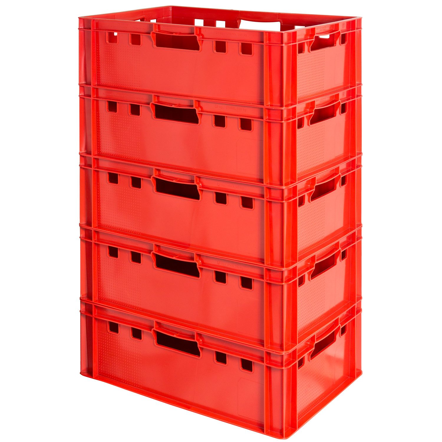 Kingpower Allzweckkiste 5x Fleischkiste Stapelkiste E2 Fleischerkiste Eurobox Metzgerkiste Rot