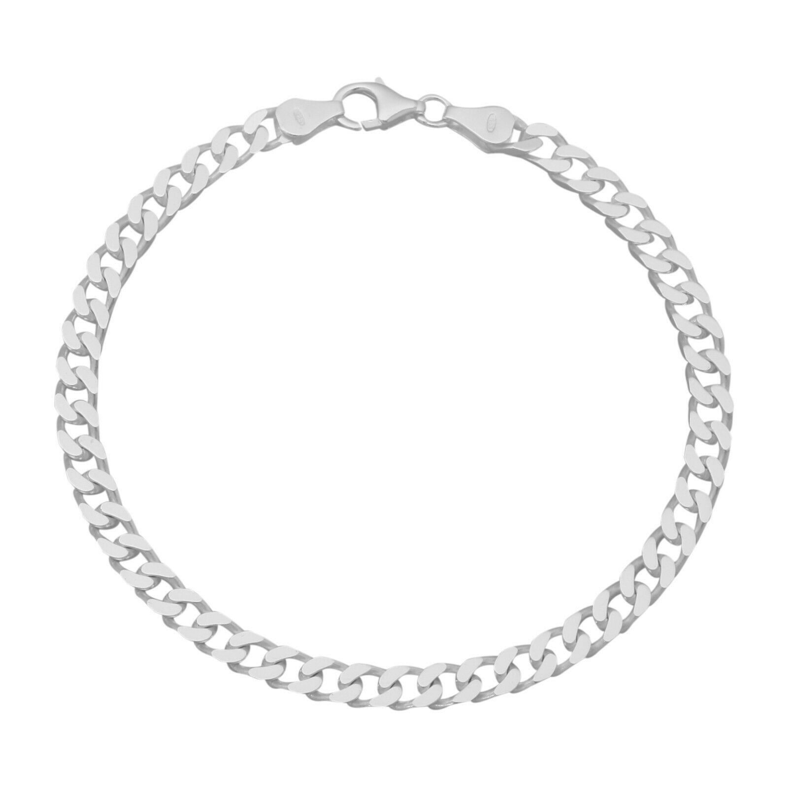 Silberarmband Panzerarmband 5mm 925er Silber Massiv Diamantiert Karabiner
