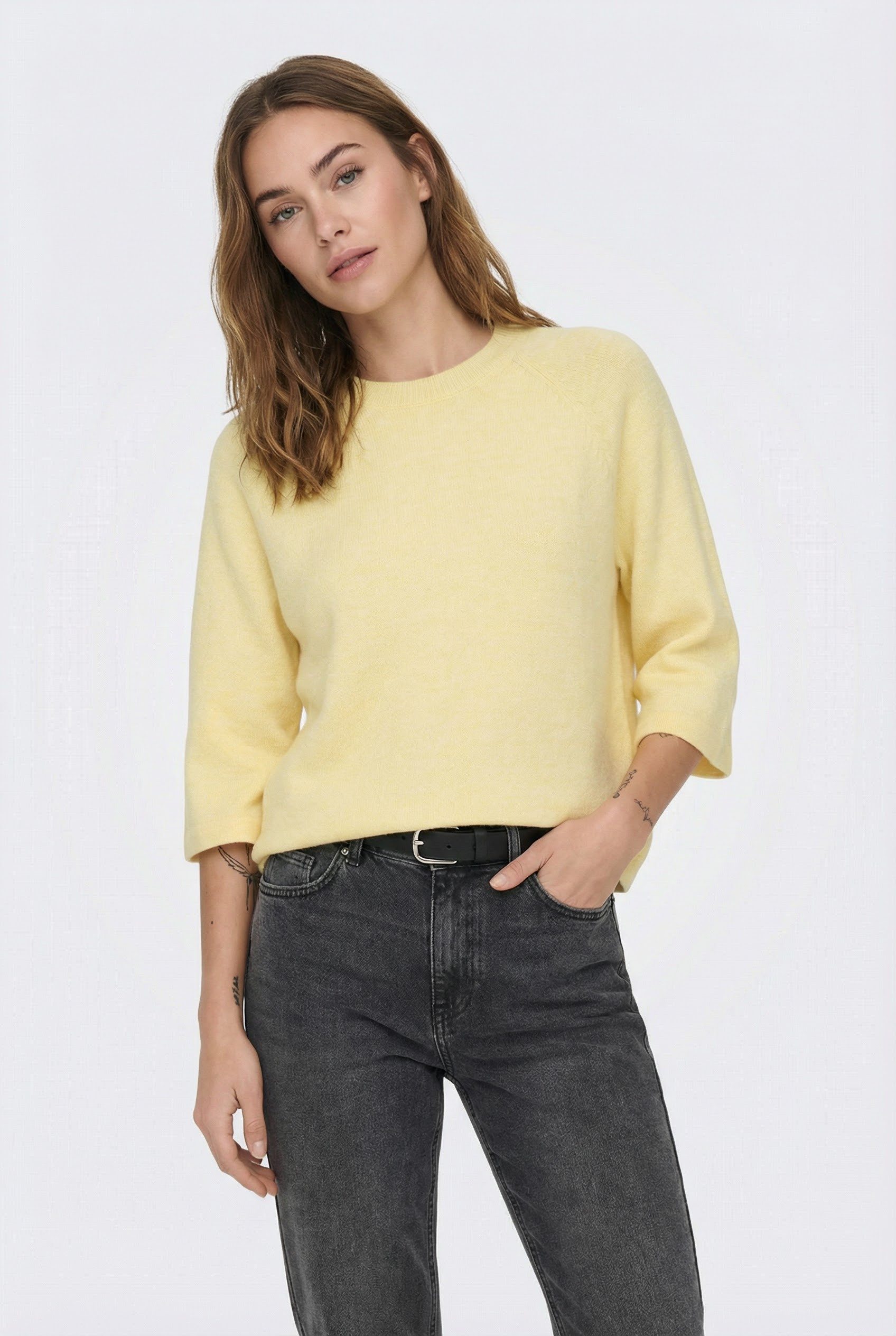 ONLY Strickpullover ONLSIMONI 3/4 PULLOVER KNT NOOS Materialmix, regular fi günstig online kaufen