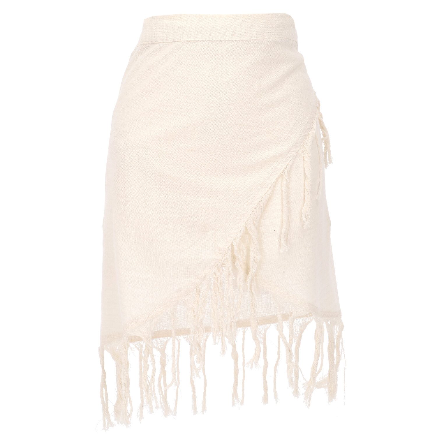 Guru-Shop Minirock Natürlicher Wickelrock mit Fransen,.. alternative Beklei günstig online kaufen