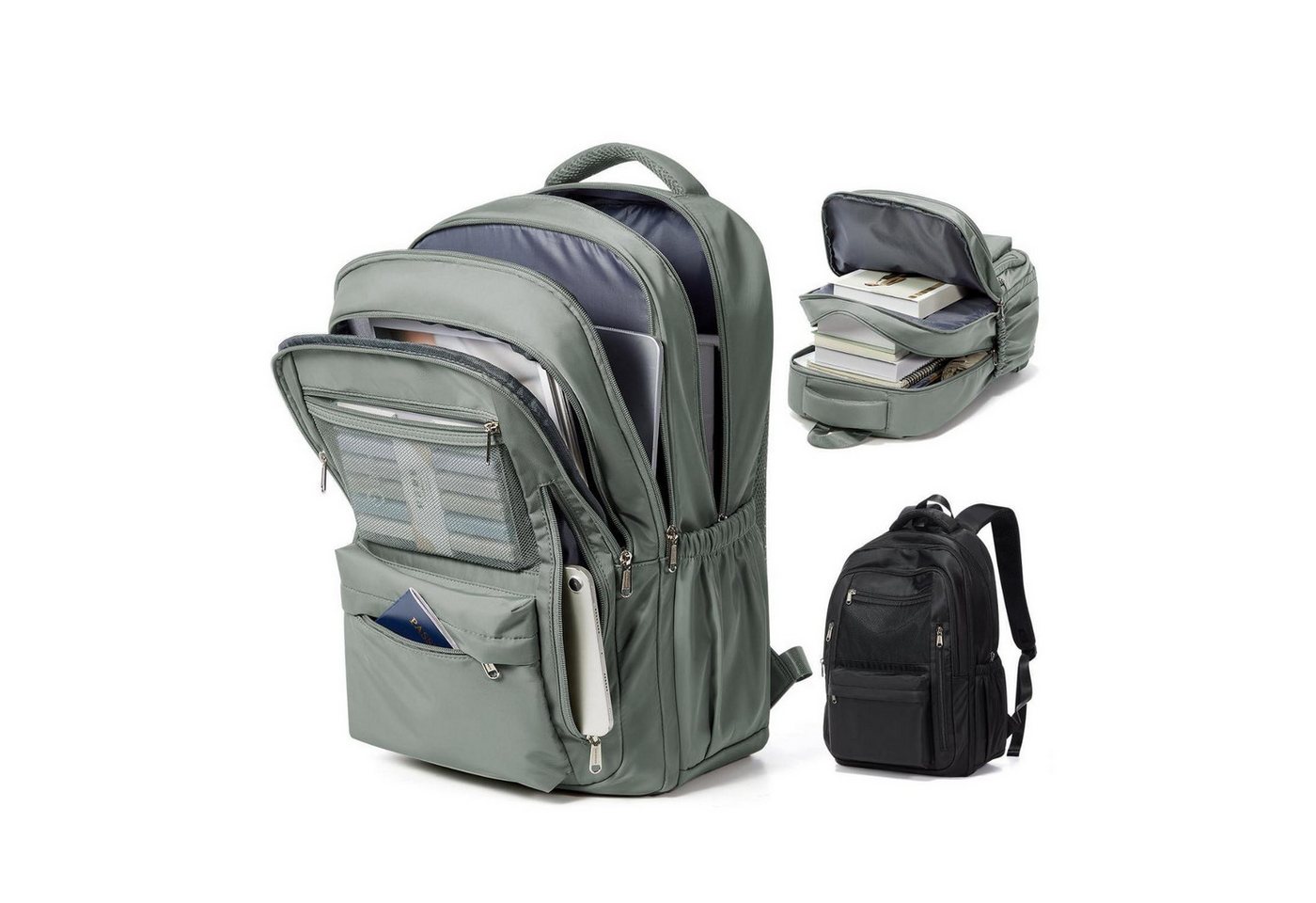 LuxusKollektion Schulrucksack Rucksack Uni Daypack Grün Leicht 30L
