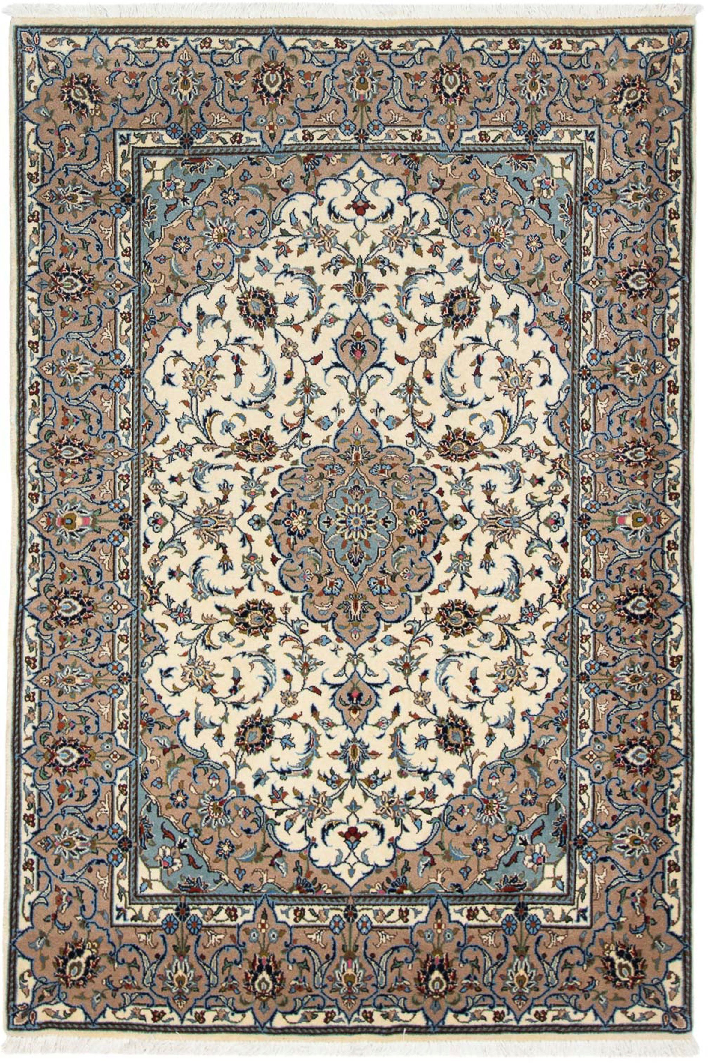 Orientteppich Perser - Keshan cm - Wohnzimmer, mit 10 172 x mm, Zertifikat Einzelstück morgenland, Höhe: rechteckig, Handgeknüpft, - beige, 110