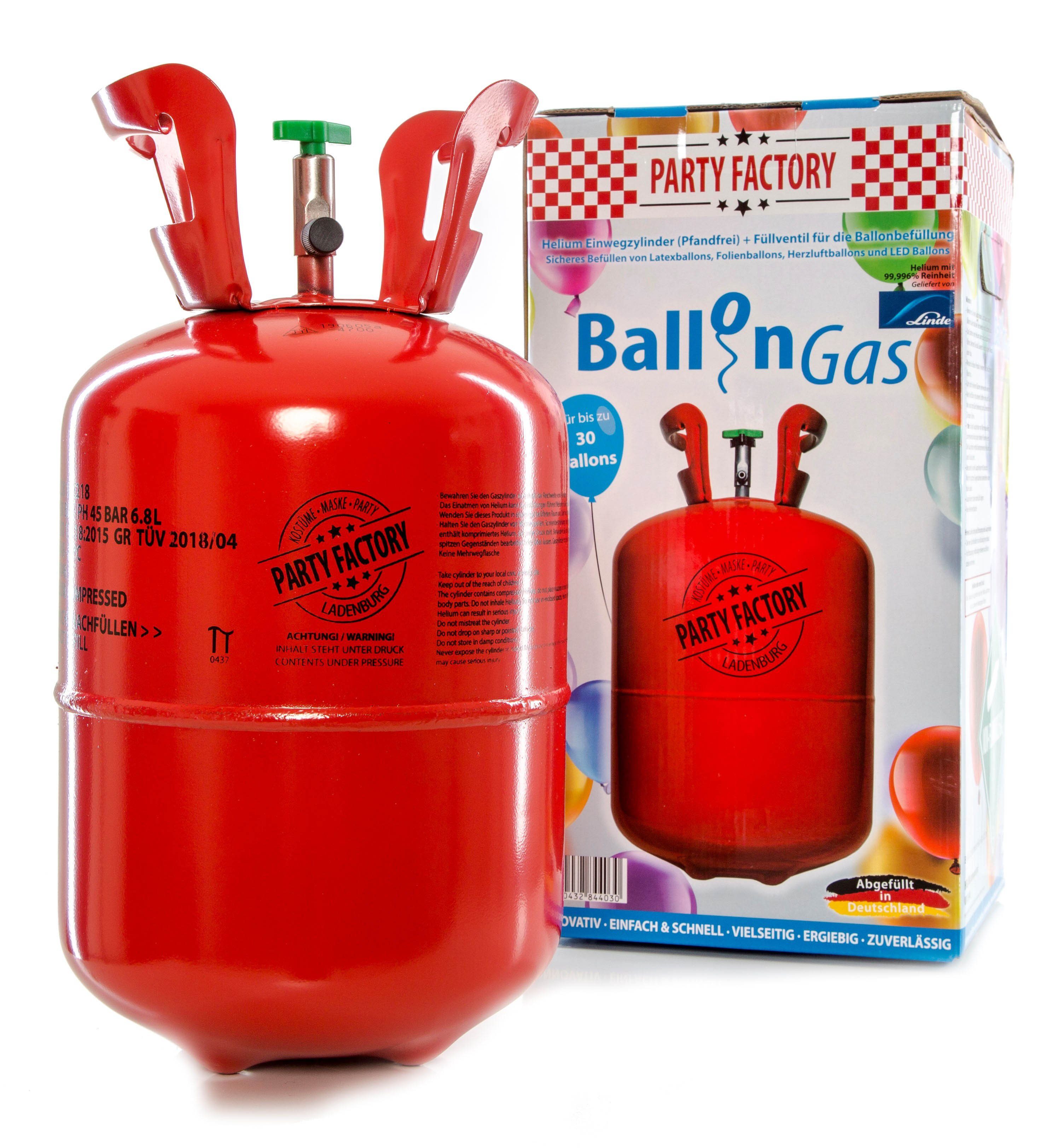 Party Factory Luftballon »Ballongas / Heliumgas, 200 Liter, für bis zu 30  Ballons«, Helium Gas, Einwegflasche, Pfandfrei, inkl. Abfüllhilfe online  kaufen | OTTO