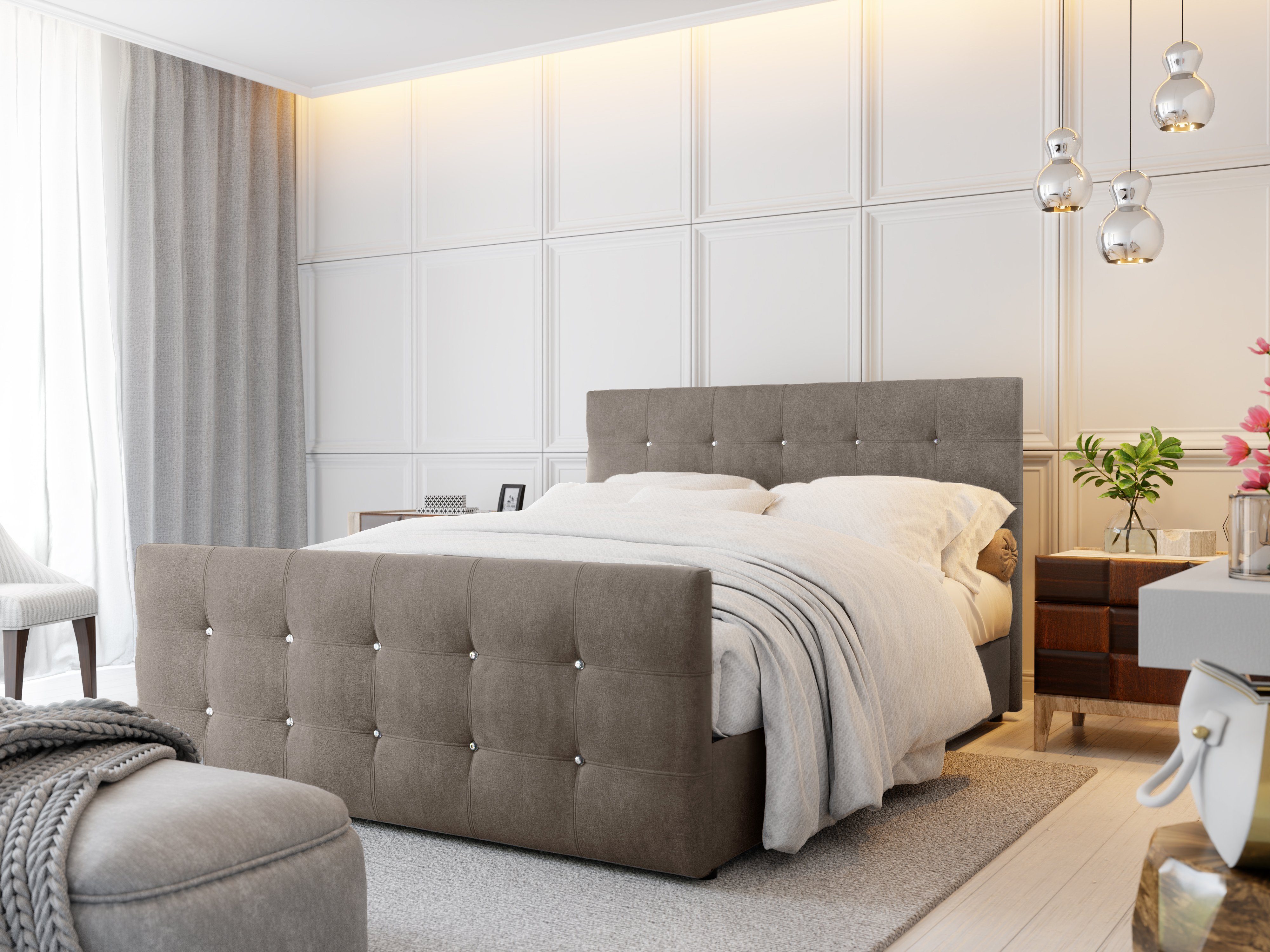 yourhouse24 Boxspringbett Cleo Leder mit 2 günstig online kaufen