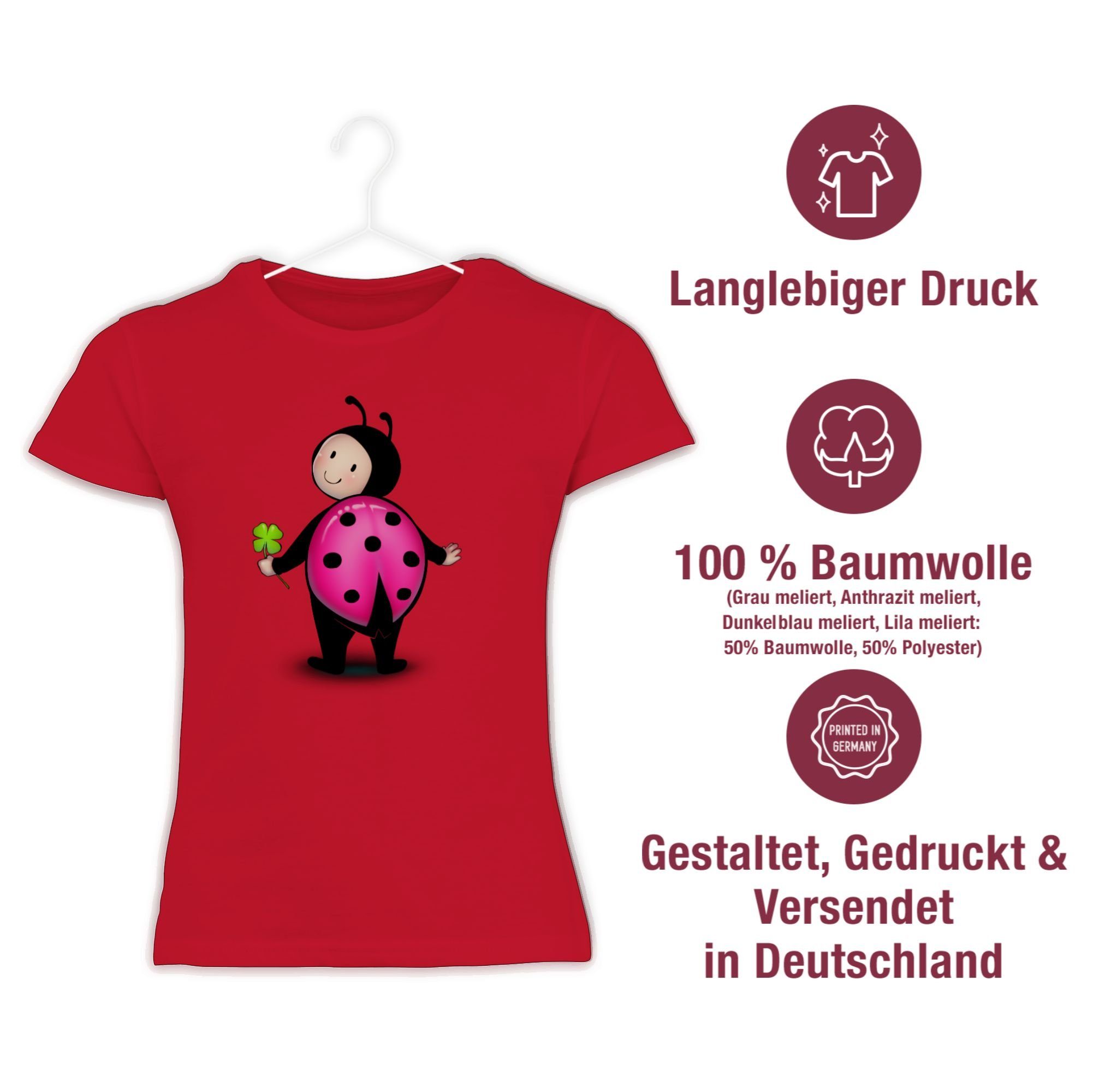 Shirtracer T-Shirt Marienkäfer - Kindergarten Karneval Kinder Rot Animal Tiermotiv Print Fasching 1