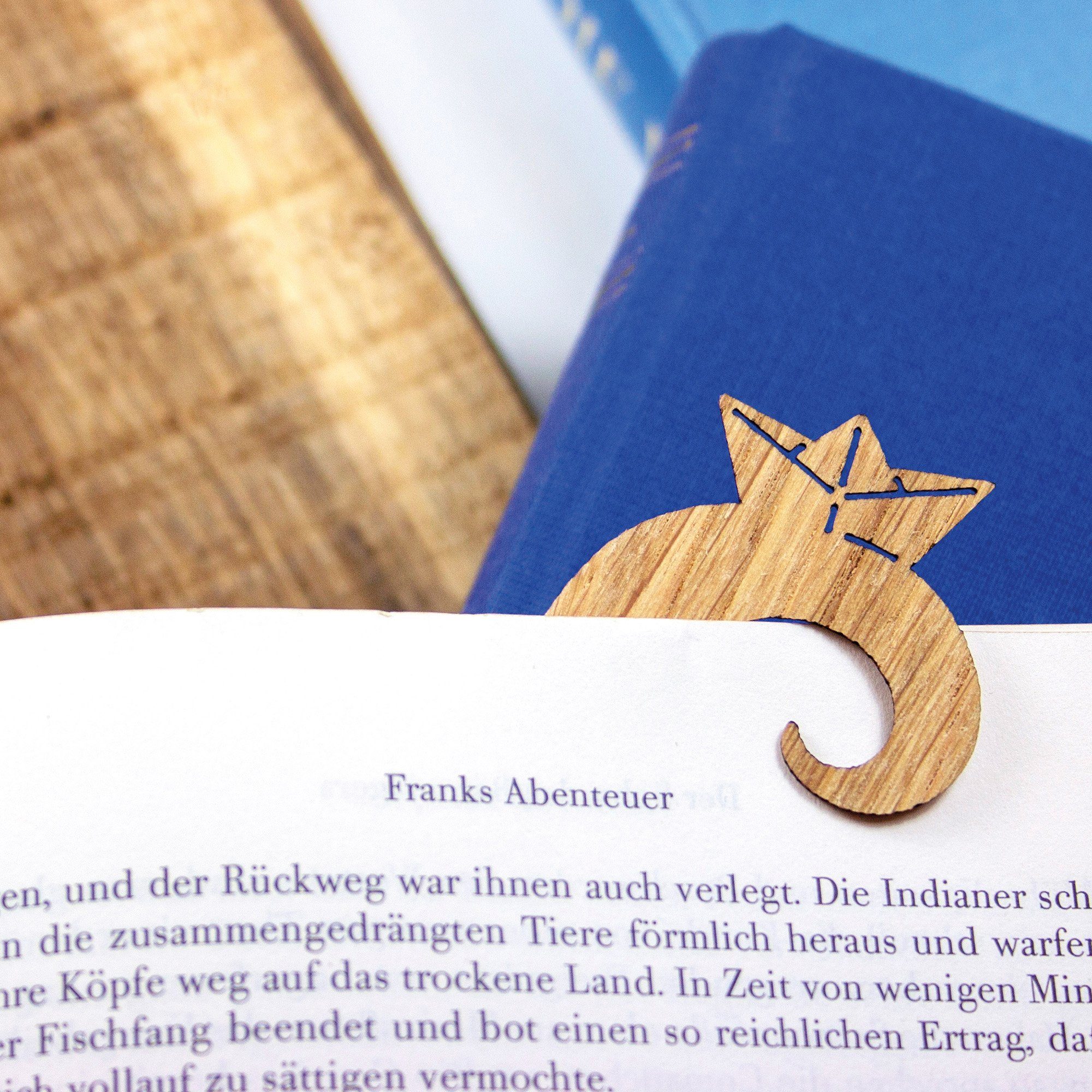 Bow & Hummingbird Lesezeichen Lesezeichen Papierschiffchen, aus Eichenholz