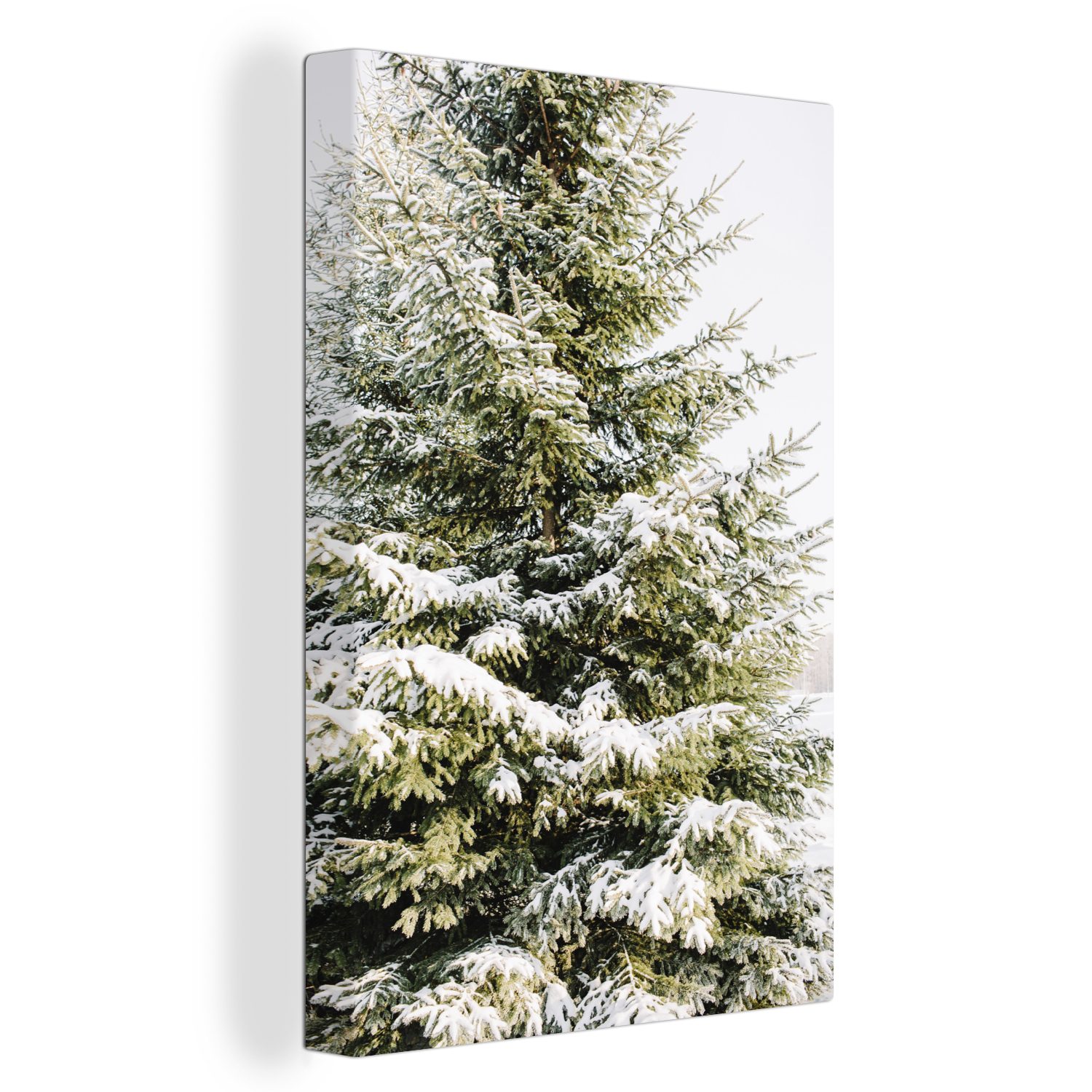 Schnee OneMillionCanvasses® - - (1 St), inkl. fertig Zackenaufhänger, Leinwandbild cm 20x30 Gemälde, bespannt Baum, Leinwandbild Winter