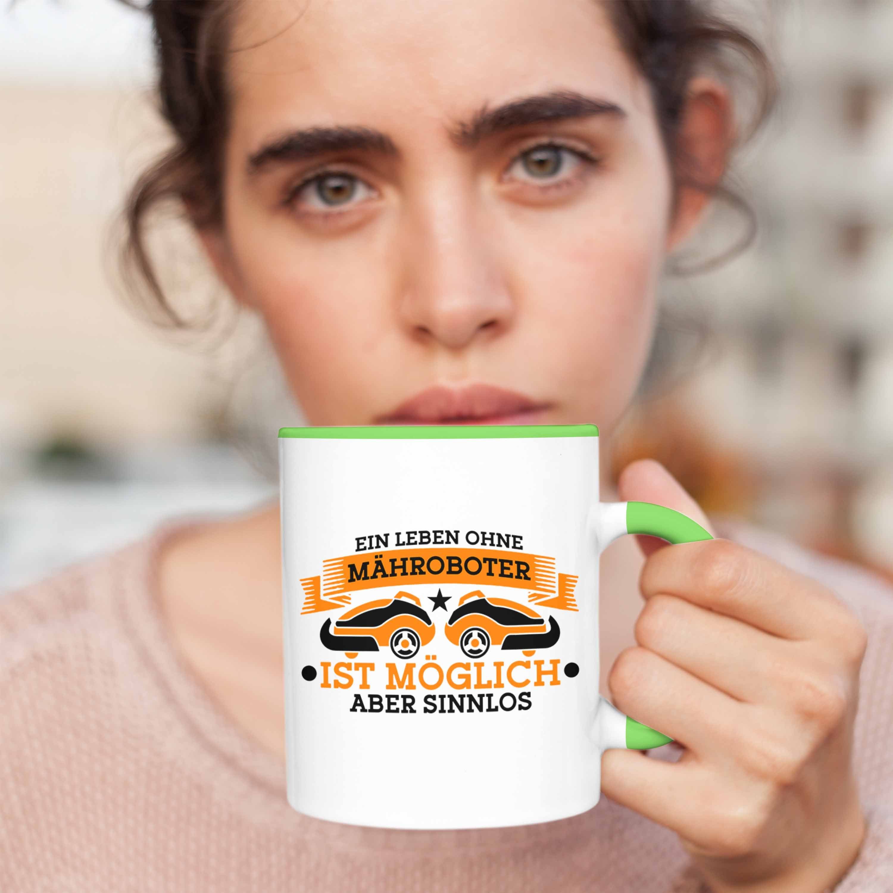 Mähroboter-Fans für Trendation - Grün Geschenkidee Lustige Tasse für Gartenliebhaber Tasse