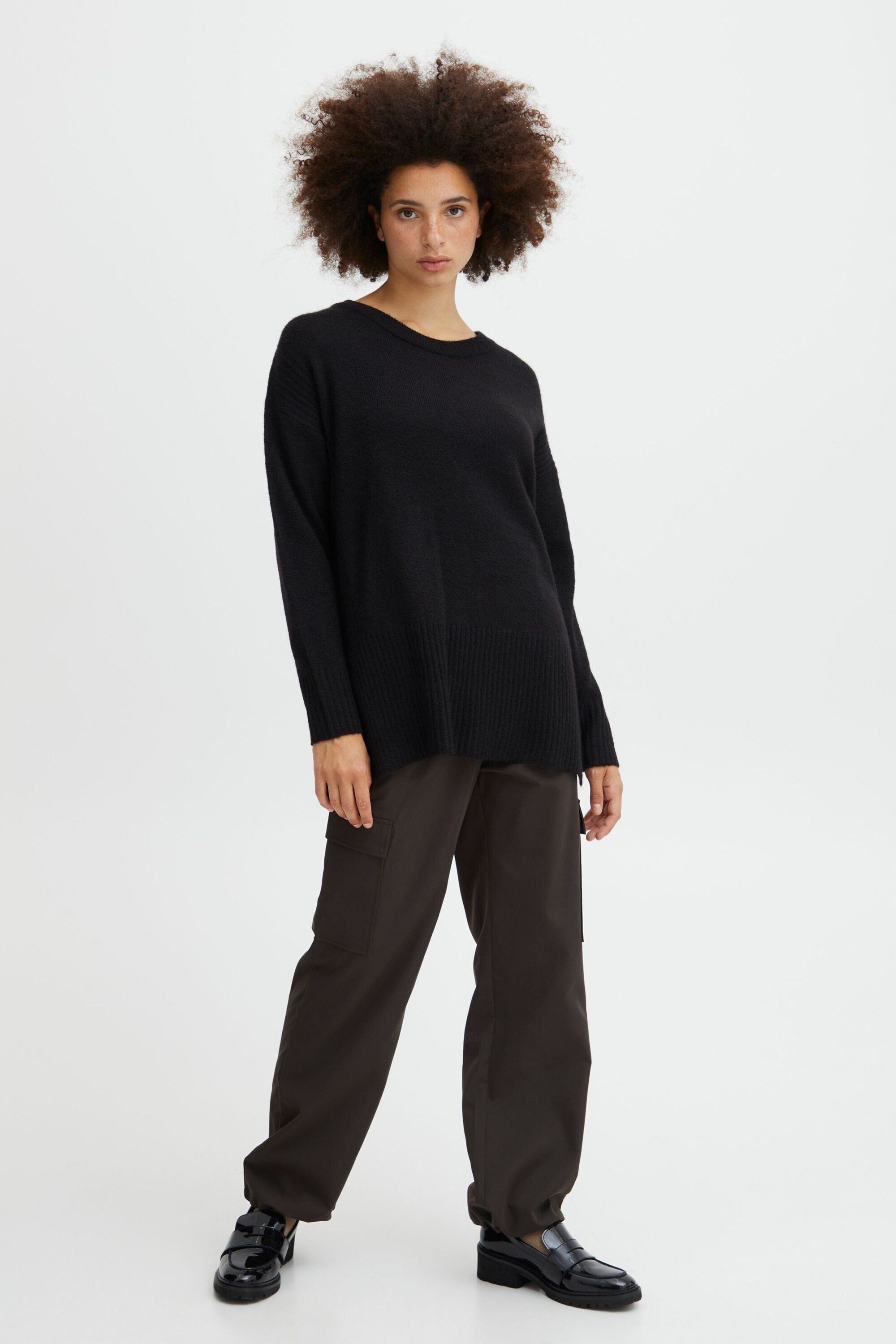 ICHI Rundhalspullover IHKamara (1-tlg) Plain/ohne Details