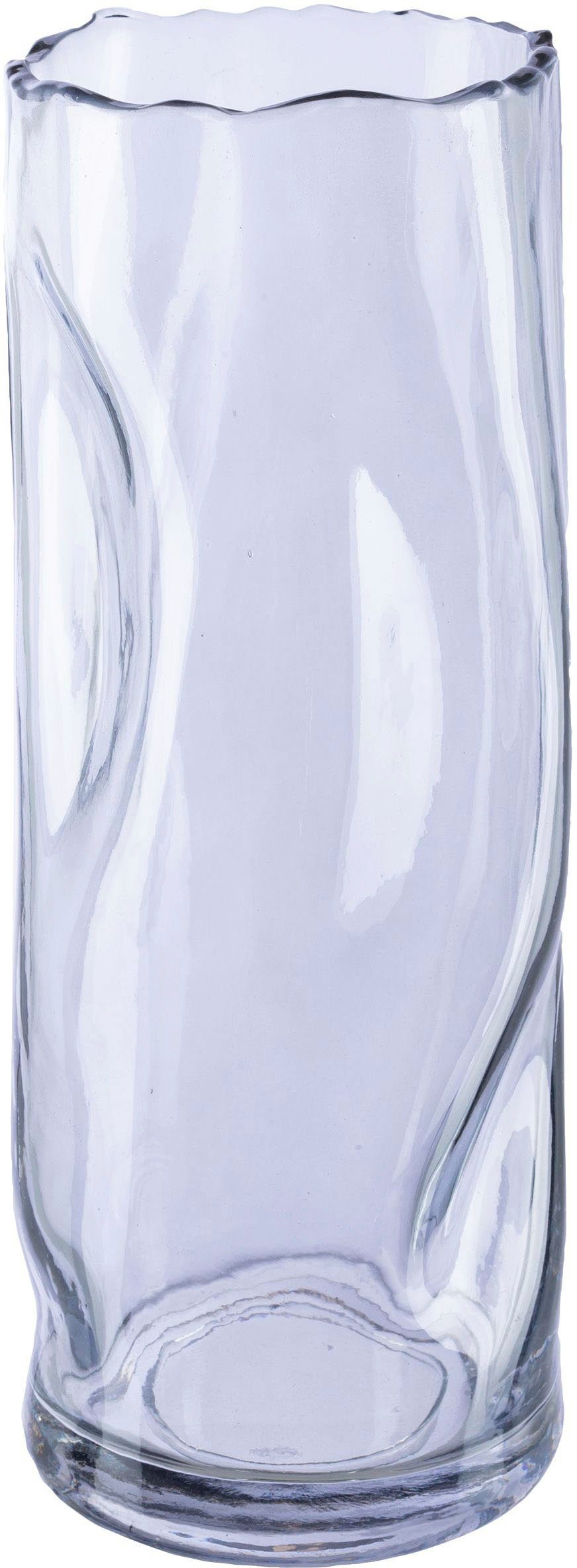 Höhe 26 Crunch-Design, St), Blumenvase Caline grau cm Vase im Tischvase (1 aus Glas, ca. Leonique