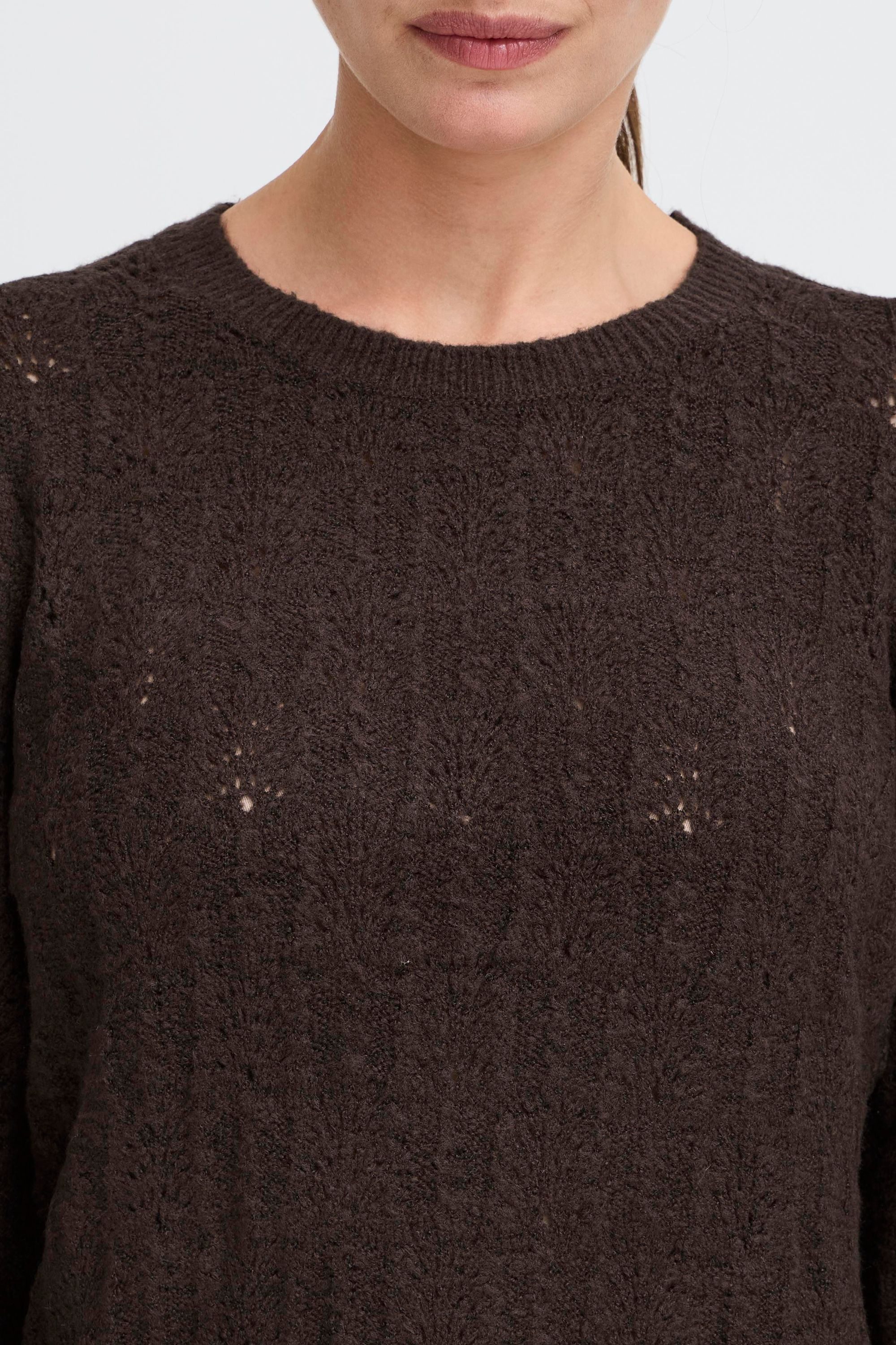 OXMO Rundhalspullover OXSinva Modischer Strickpullover mit süßem Muster