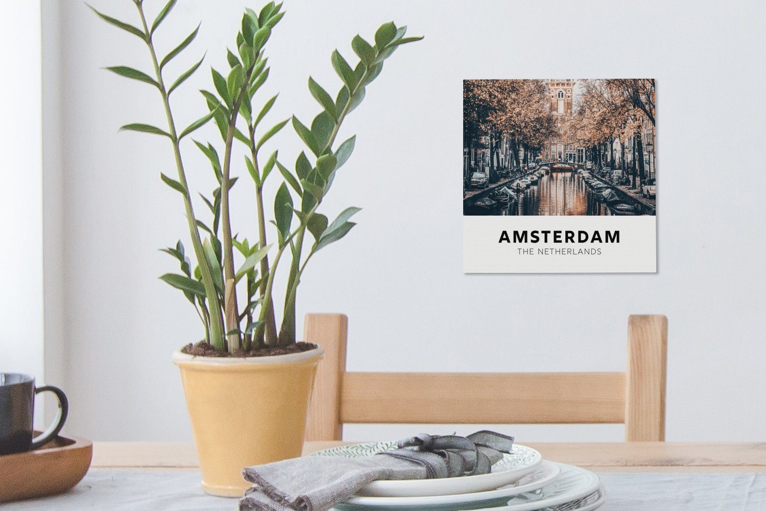 - St), Leinwand Amsterdam Wohnzimmer Leinwandbild OneMillionCanvasses® (1 Niederlande Bilder Schlafzimmer - Wasser, für