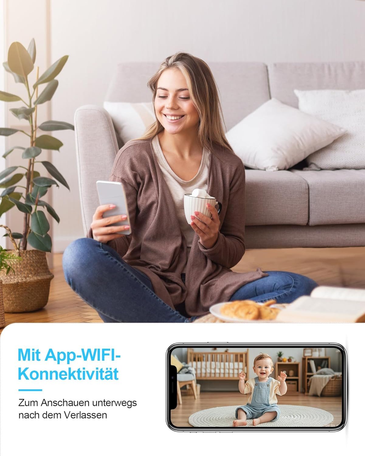 SpionProfi Überwachungskamera 4K Mini Wlan Kamera Video Überwachungskamera Wifi Live App Cam (1-tlg., Mini Kamera mit kostenloser App - Nachtsicht & Bewegungsme – Bild 4 von 5