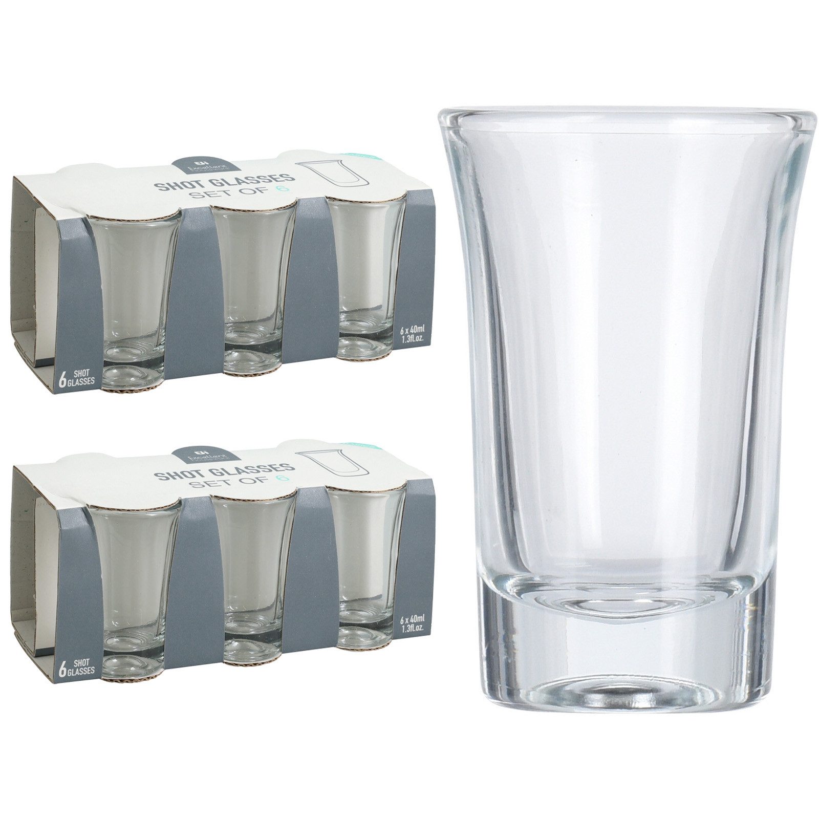 Koopman Schnapsglas Schnapsgläser Shotgläser 40 Ml 1/2/4 er Set, 12-tlg., Glas, 12tlg, 7x4,5cm, 40ml, Transparent, Partygläser