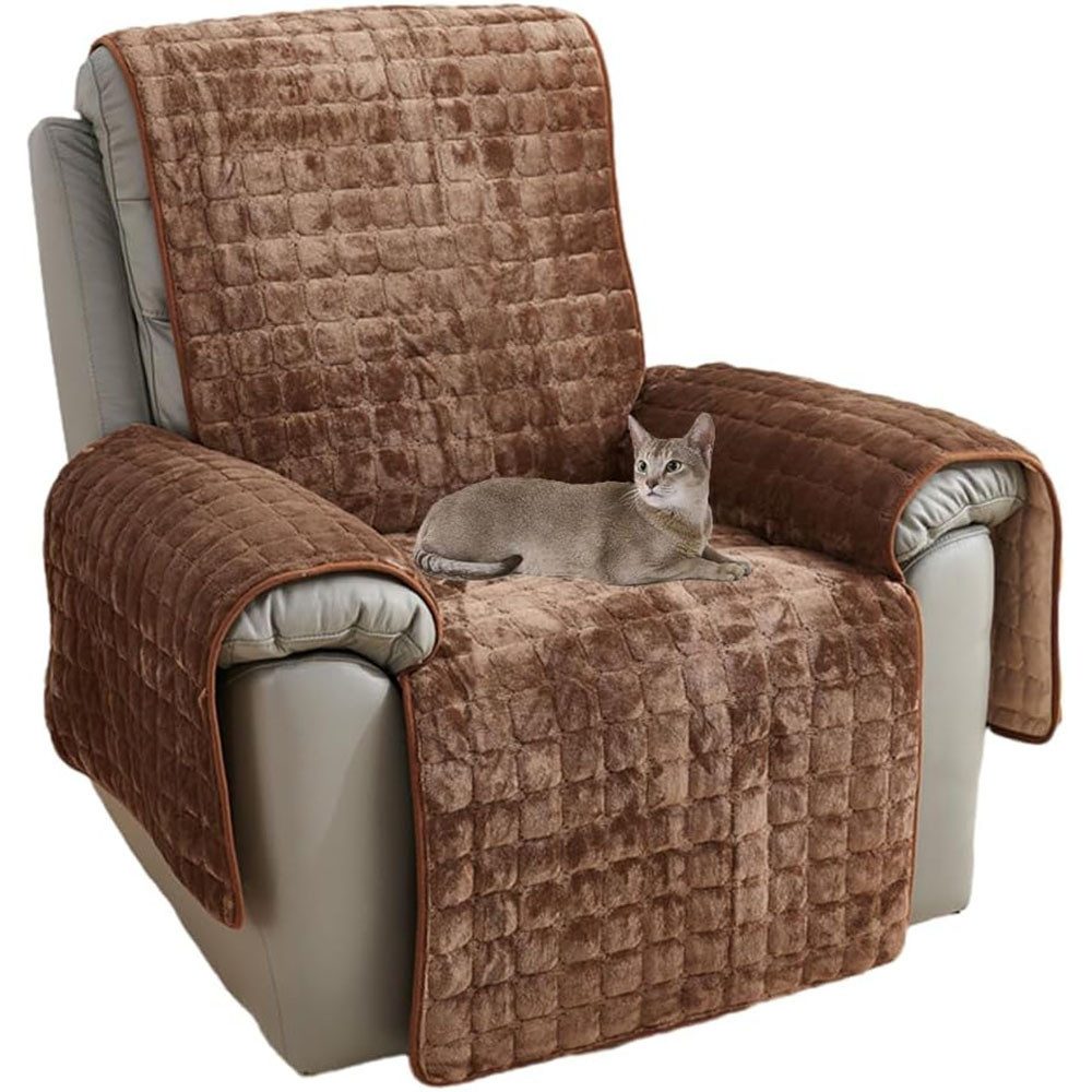 TUWENA Sofaschoner Sofahussen Sofa Armlehnenbezüge Plüsch Sesselschoner Anti-Rutsch