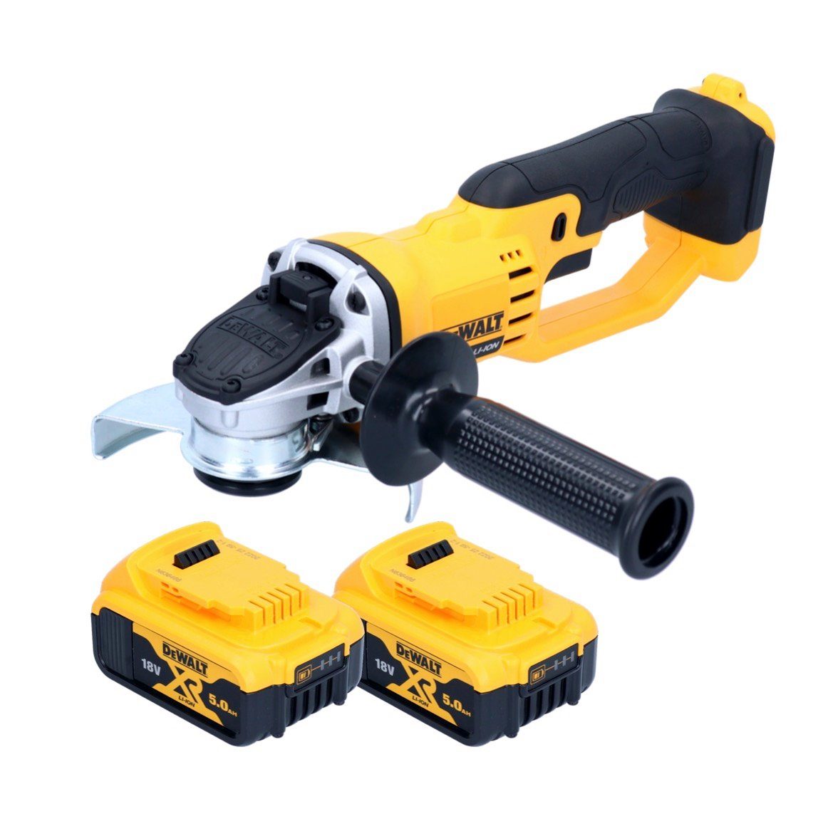 DeWalt Akku-Winkelschleifer DCG 412 N 18 V 125 mm + 2x Akku 5,0 Ah - ohne Ladegerät