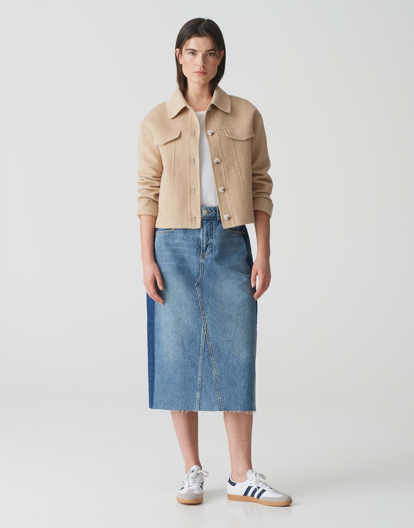 OPUS Wolljacke Kurzjacke HATILLI Boxy Fit aus weichem Woll Mix